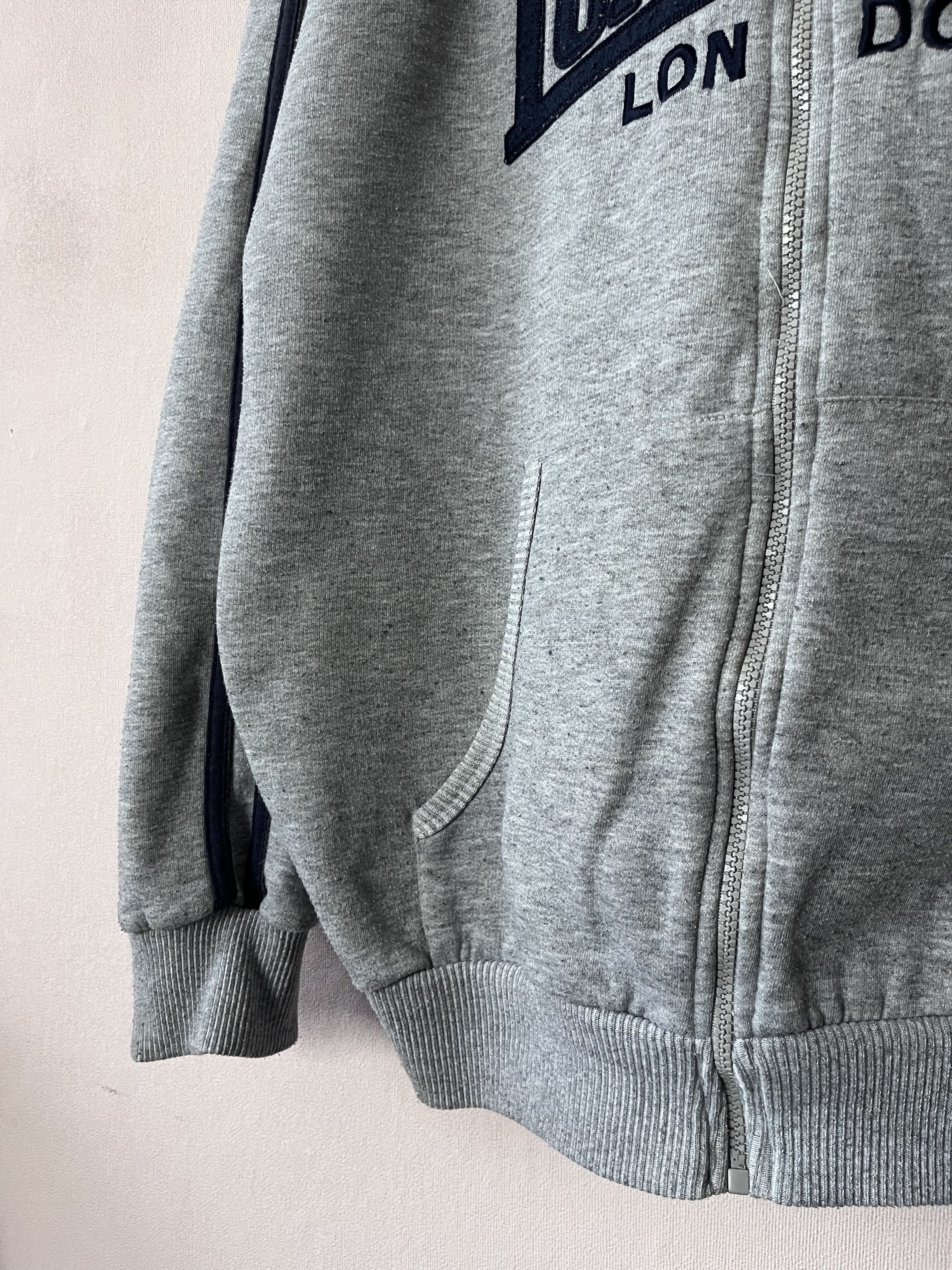 Lonsdale Vintage Lonsdale London Zip Hoodie Punk Mod Casuals Y2K Gray Size US XXL / EU 58 / 5 - 5 Thumbnail