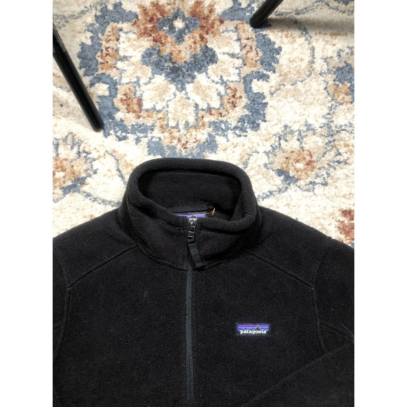Patagonia Patagonia Synchilla Fleece Pullover Jacket Womens Medium Black 1/4 Zip Pockets Raglan Sleeves Front Logo Size M / US 6-8 / IT 42-44 - 2 Thumbnail