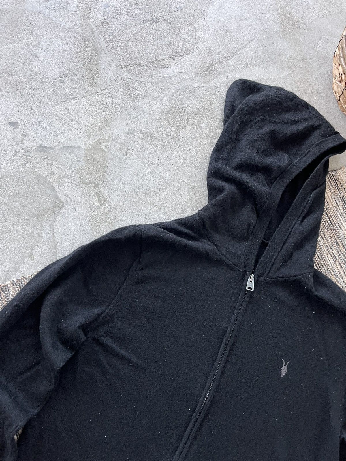 Allsaints Vintage Allsaints Black Merino Wool Zip Hoodie Punk Opium Size US M / EU 48-50 / 2 - 4 Thumbnail