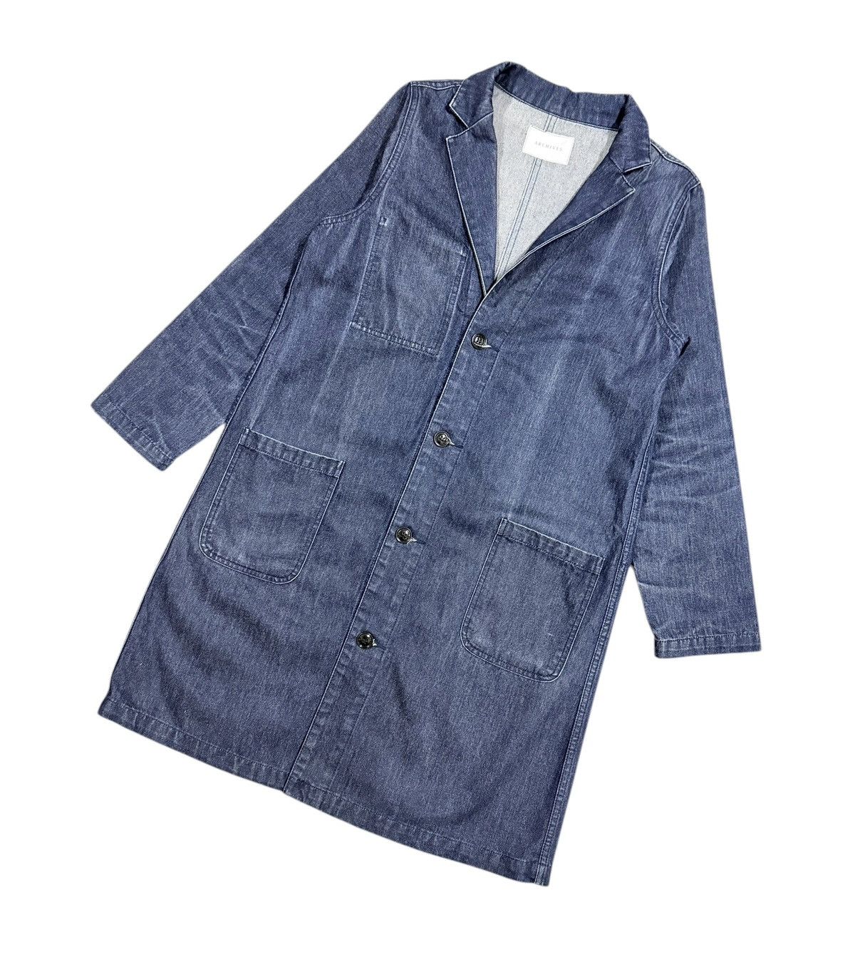 If Six Was Nine Vtg🔥Archives Japanese Indigo Denim Longcoat Jacket Size US M / EU 48-50 / 2 - 7 Thumbnail