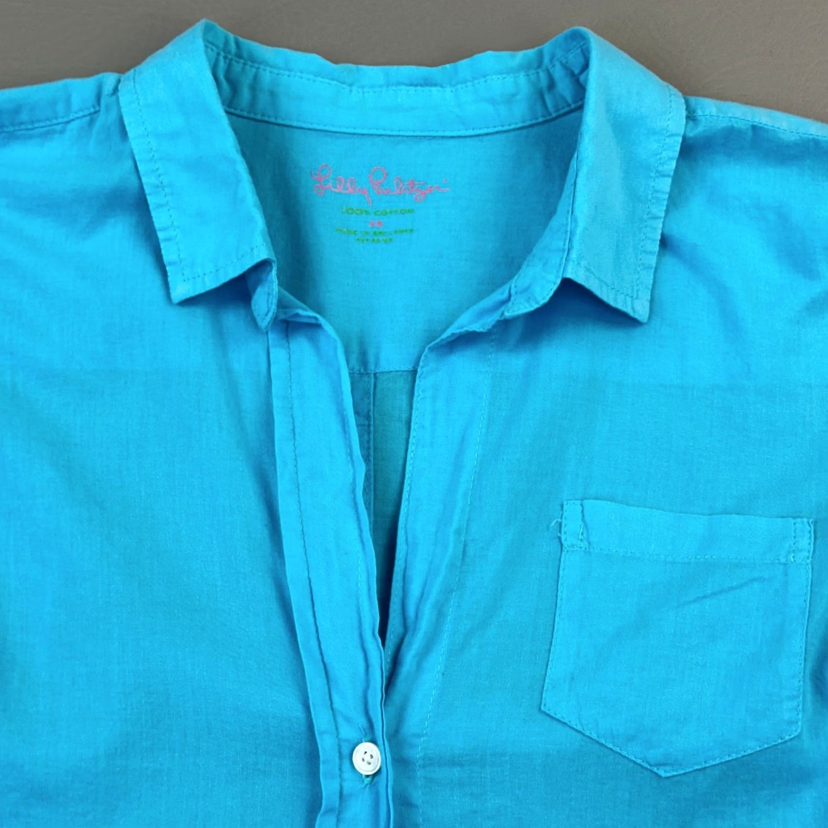 Lilly Pulitzer Lilly Pulitzer Shirt Women's XS Blue Anna Maria Long Sleeve Button Down Size XS / US 0-2 / IT 36-38 - 4 Thumbnail