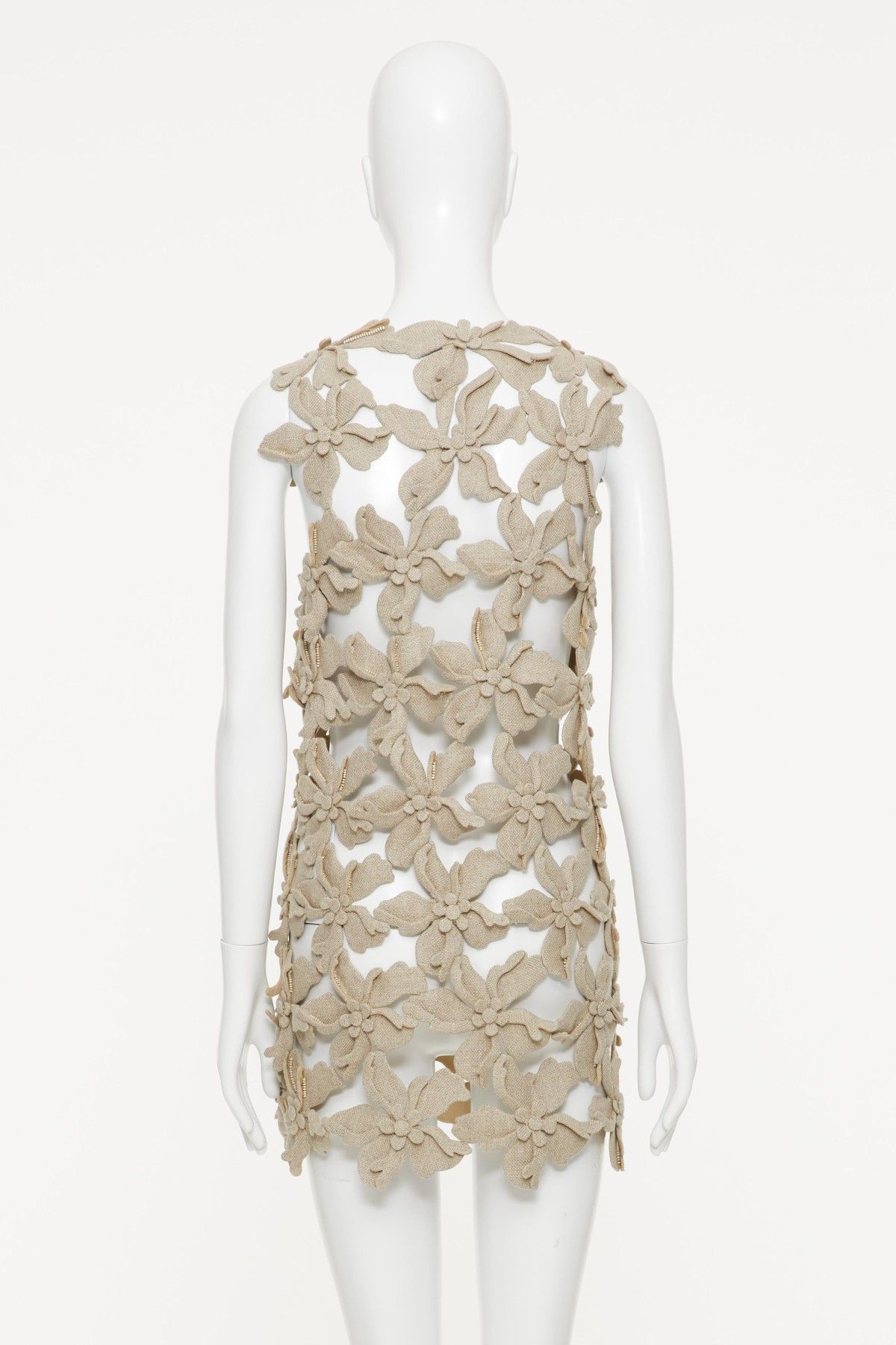 Valentino o1s1wg110525 Crop Dress in Beige Size XS / US 0-2 / IT 36-38 - 3 Thumbnail