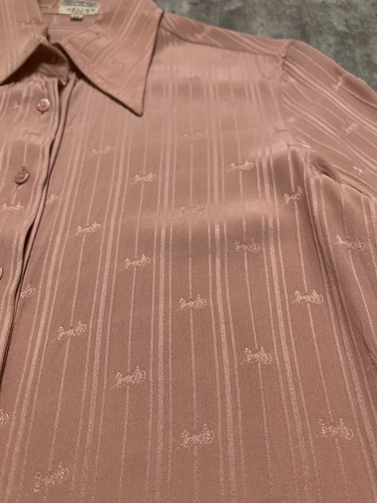 Celine Rose Gold Pure Silk Celine Monogram Patterned Size S / US 4 / IT 40 - 3 Thumbnail