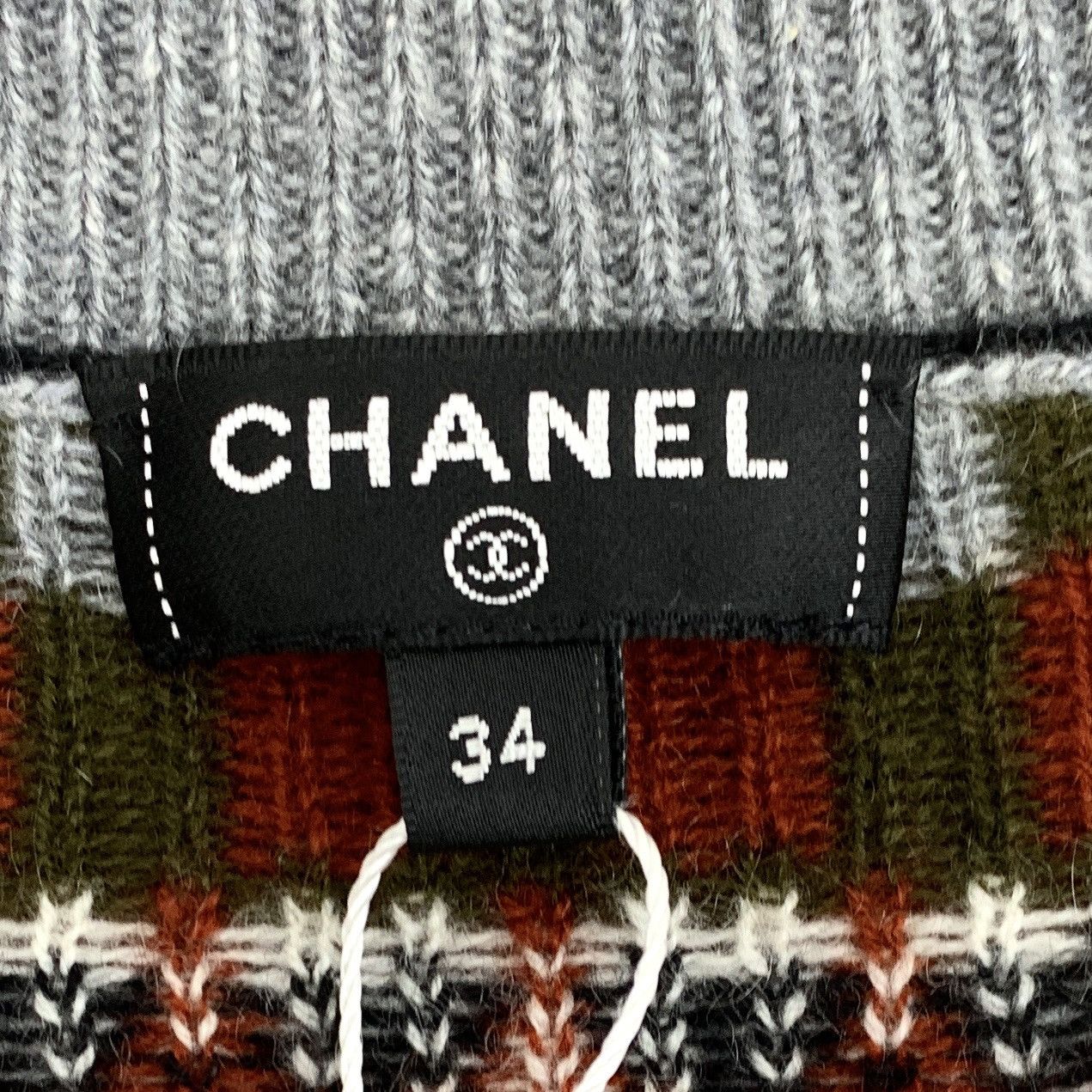 Chanel Chanel Geometric Pattern Cashmere Knit Sweater K26WX Size XXS / US 00 / IT 34 - 5 Thumbnail