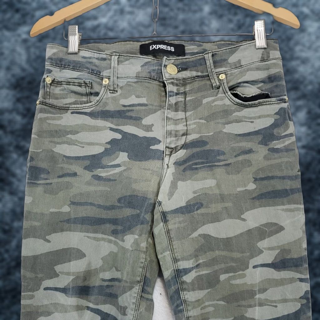 Express Express Jeans Camouflage Ankle Zip Legging Women 6R Midsize Stretch Y2K Gorpcore Size 28" / US 6 / IT 42 - 1 Thumbnail