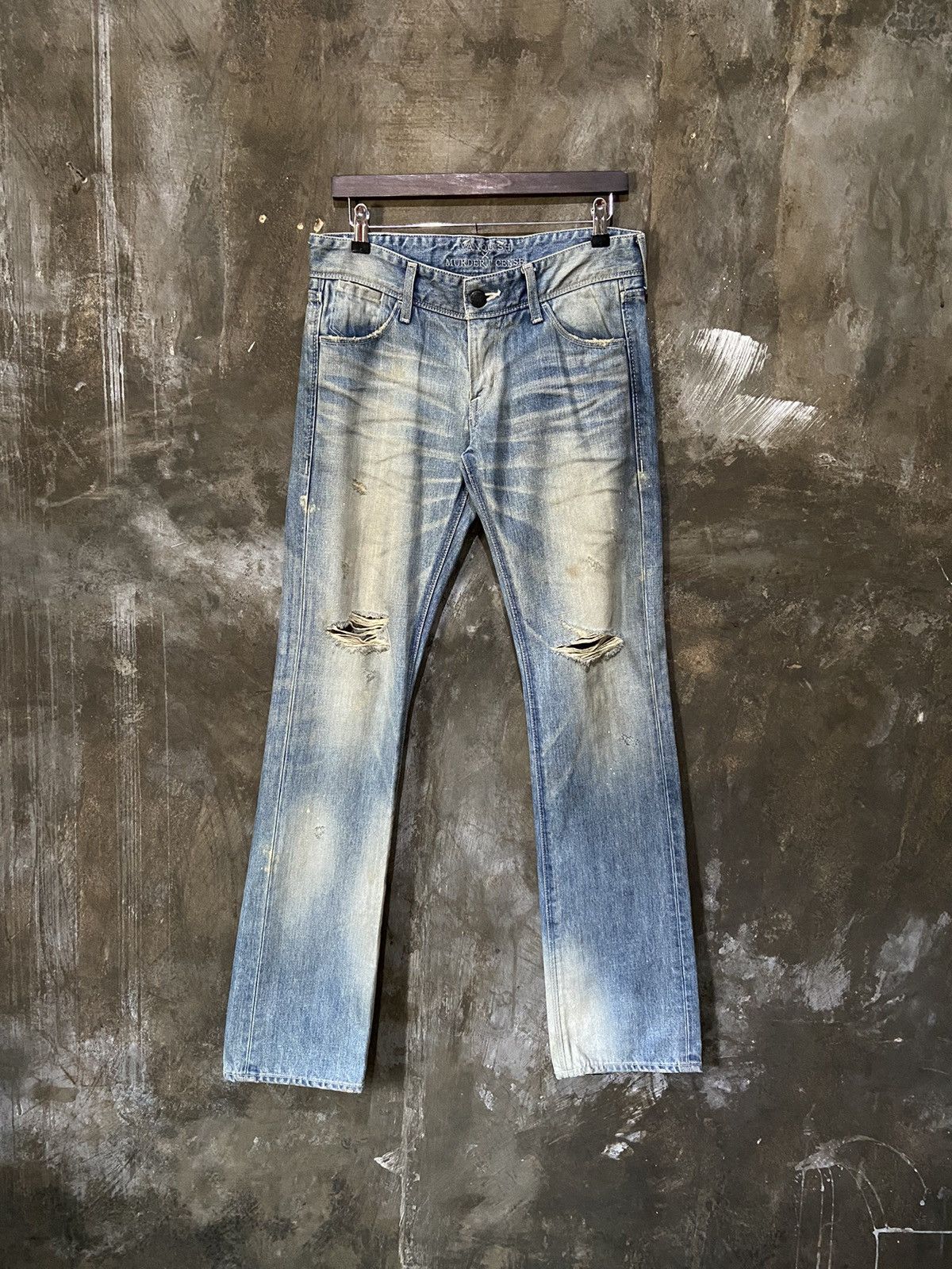 image of Vanquis X Murder Licencse Distressed Denim in Blue, Men's (Size 31)