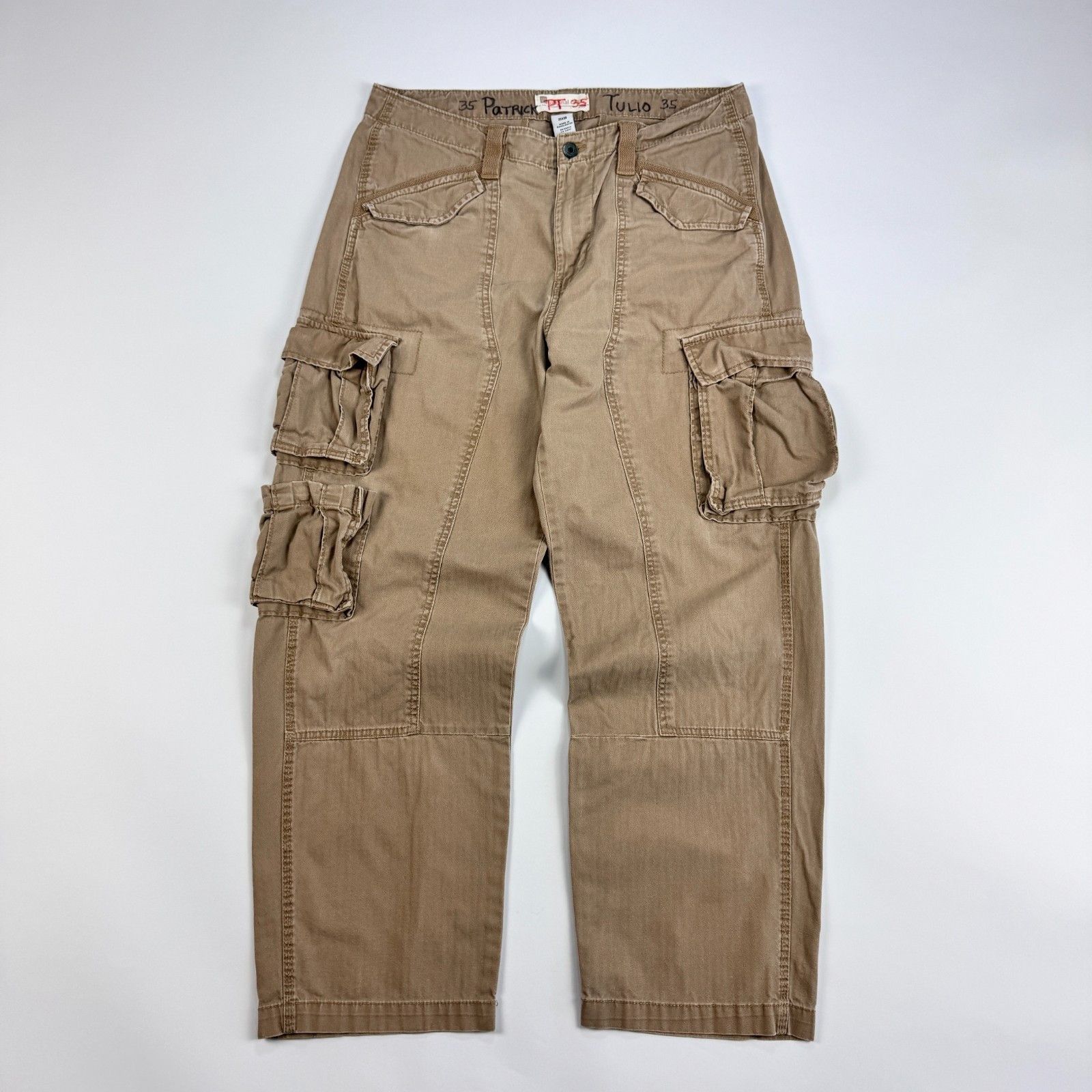 Vintage Baggy Utility Cargo Pants Y2K Rugged Workwear 35x30 Size US 34 / EU 50 - 8 Thumbnail