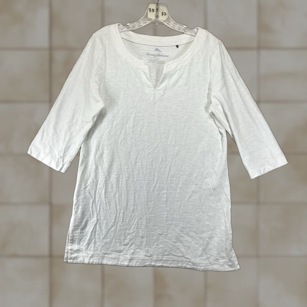 Tommy Bahama Tommy Bahama Women's Cover Up Dress Knit Cotton All Seasons V-Neck Medium White Casual Women's Size M / US 6-8 / IT 42-44 - 1 Thumbnail