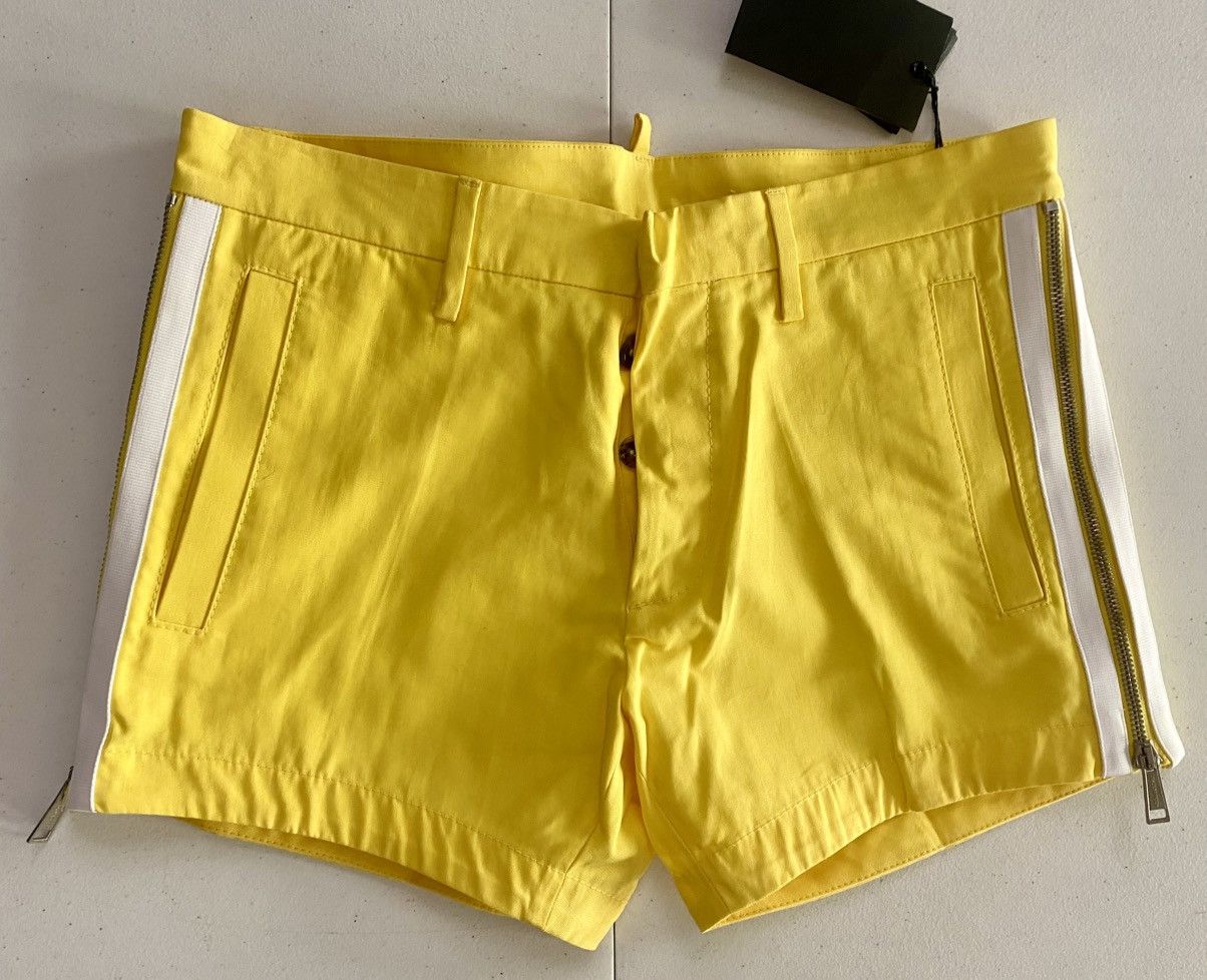 Dsquared2 Dsquared2 Canary Yellow/White Stripes Side Zip Shorts 44 NWT Size 30" / US 8 / IT 44 - 10 Thumbnail