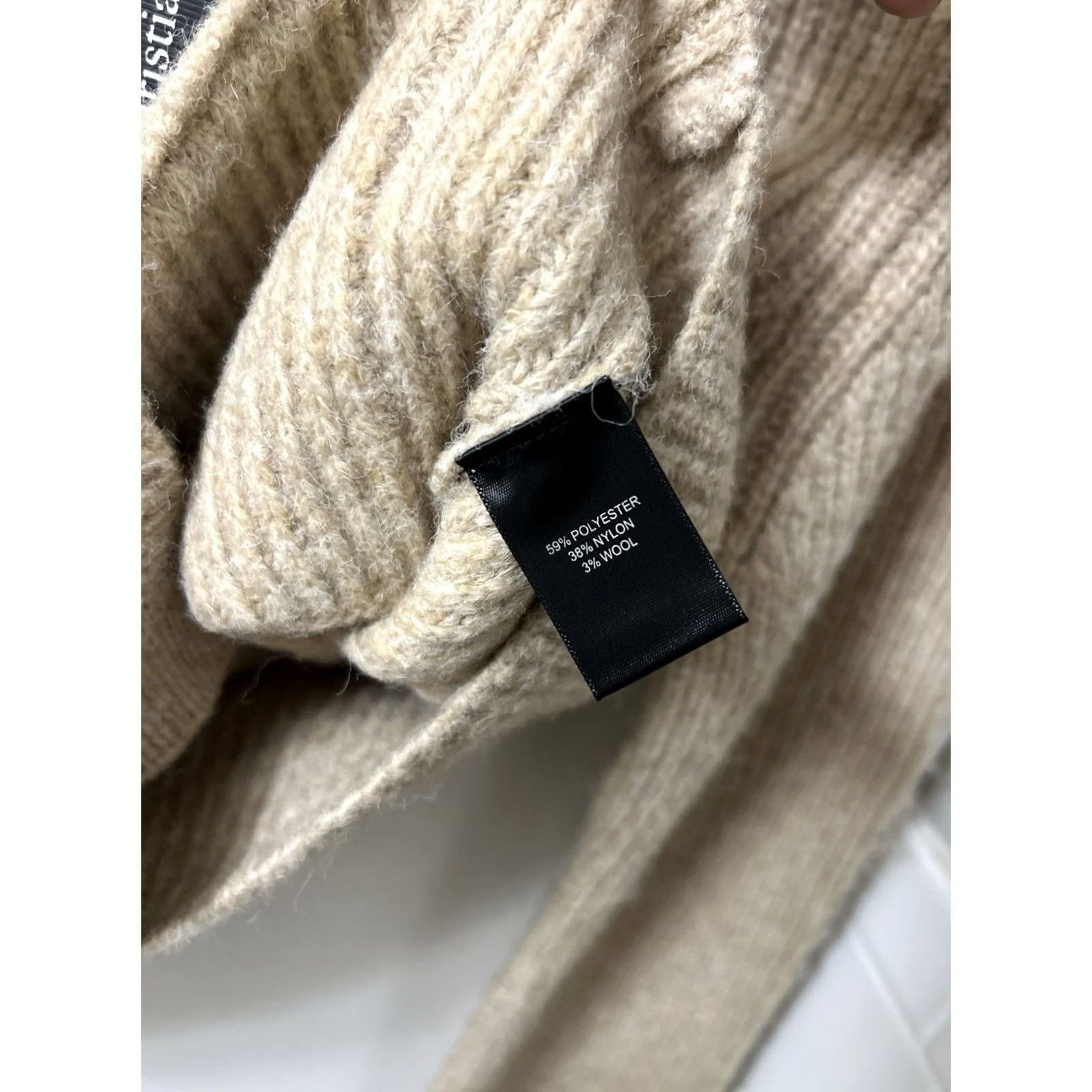 Christian Lacroix Christian Lacroix Cardigan Sweater Womens Small Tan Wool Ribbed Knit Cropped NWT Size S / US 4 / IT 40 - 6 Thumbnail