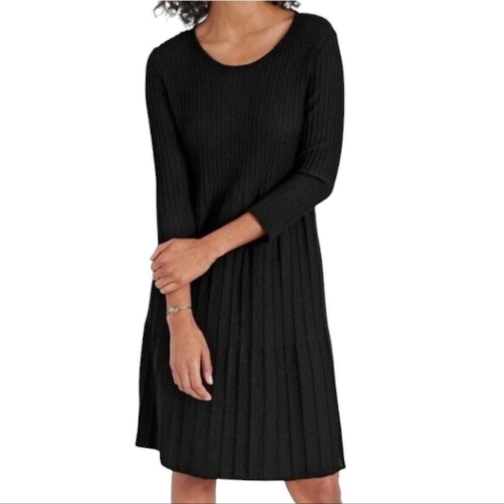 Eileen Fisher Eileen Fisher Washable Wool Scoop Neck Knit Dress Small Peti Size S / US 4 / IT 40 - 3 Thumbnail