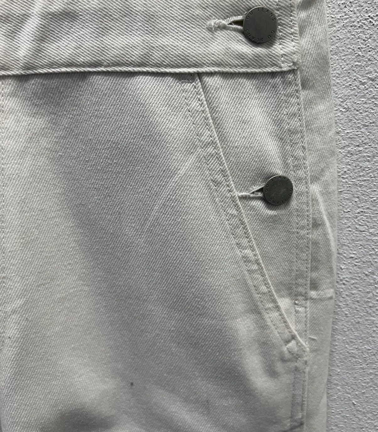 GU × Vintage GU White Denim Overalls - Size S Size US 32 / EU 48 - 8 Thumbnail