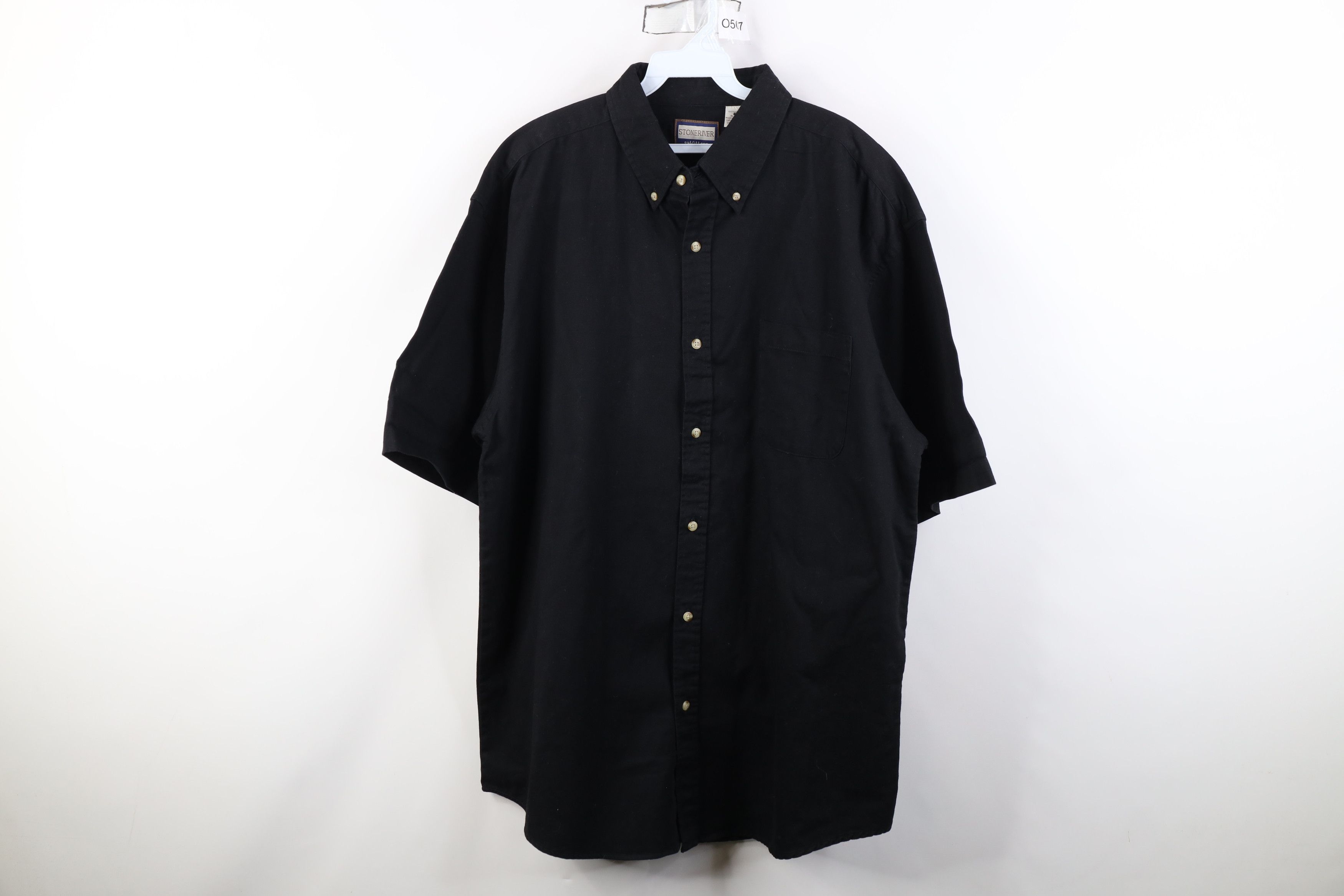 Vintage Vintage 90s Streetwear Cotton Twill Button Down Shirt Black Size US XL / EU 56 / 4 - 1 Thumbnail