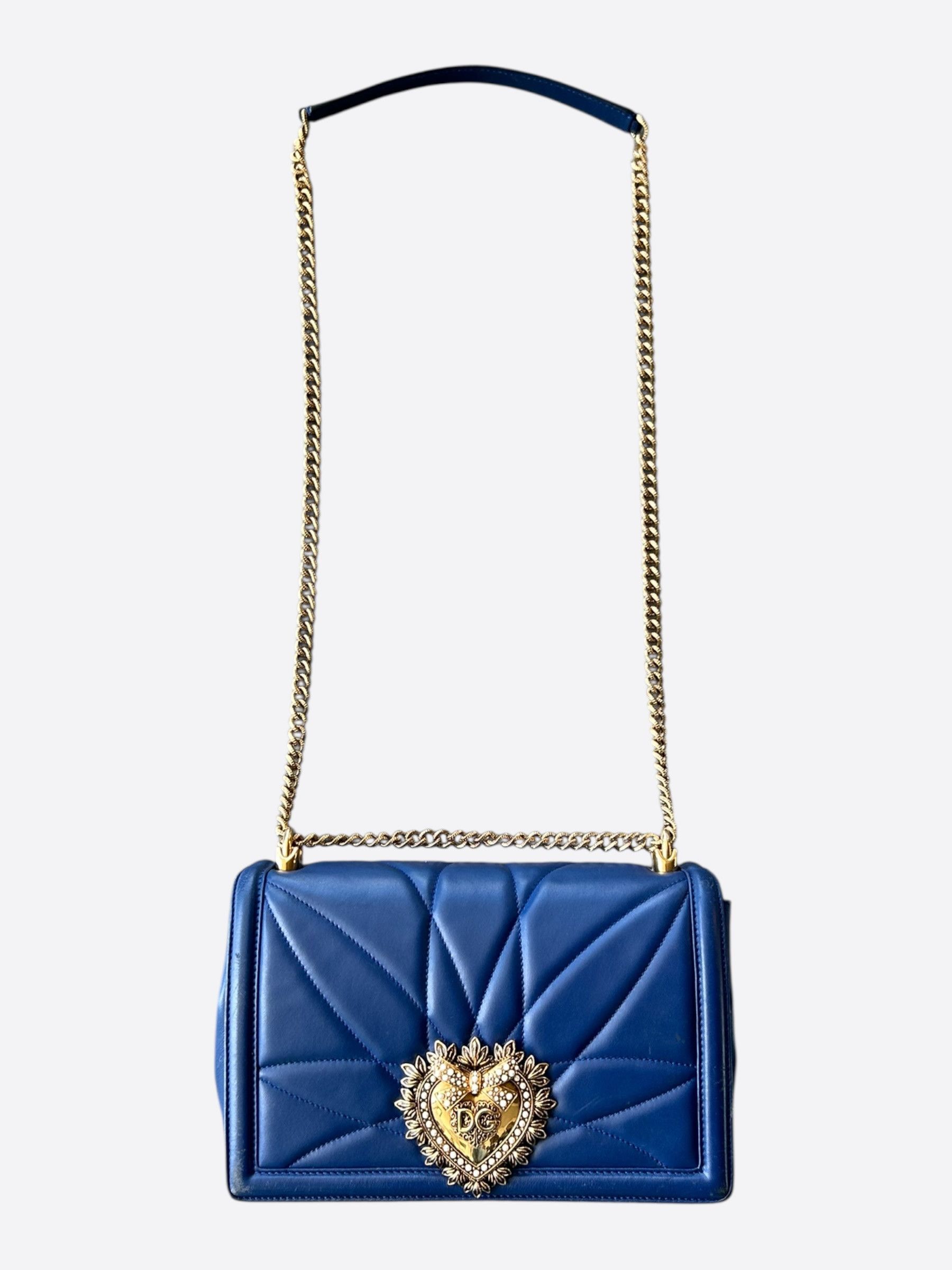 Dolce & Gabbana Dolce & Gabbana Blue Quilted Devotion Bag Size ONE SIZE - 6 Thumbnail