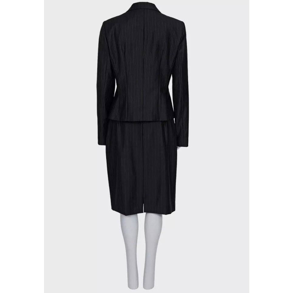 Dior Christian Dior Black Striped Wool Suit FR44 XXL Size L / US 10 / IT 46 - 3 Thumbnail