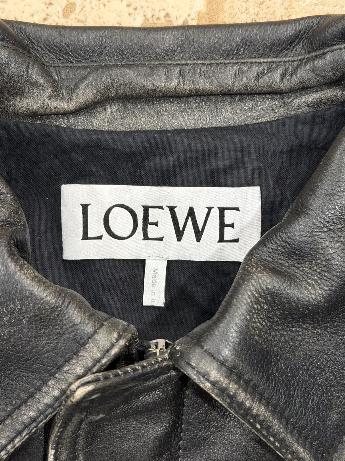Loewe Loewe SS24 Black Aged Calfskin Leather Anagram Logo Jacket Size US L / EU 52-54 / 3 - 12 Thumbnail