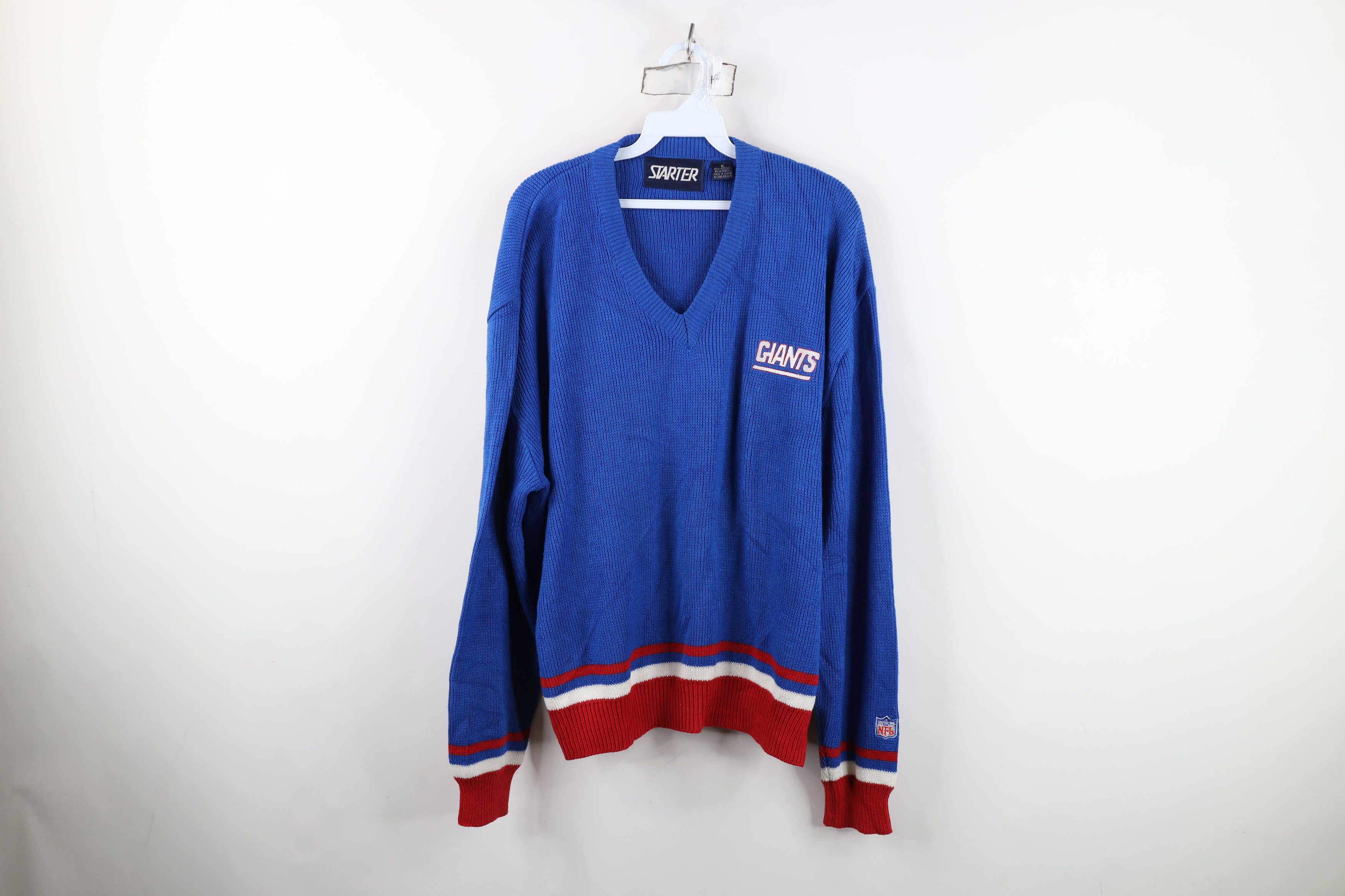 Vintage 80s 90s Starter Giants Football Ribbed Knit Sweater