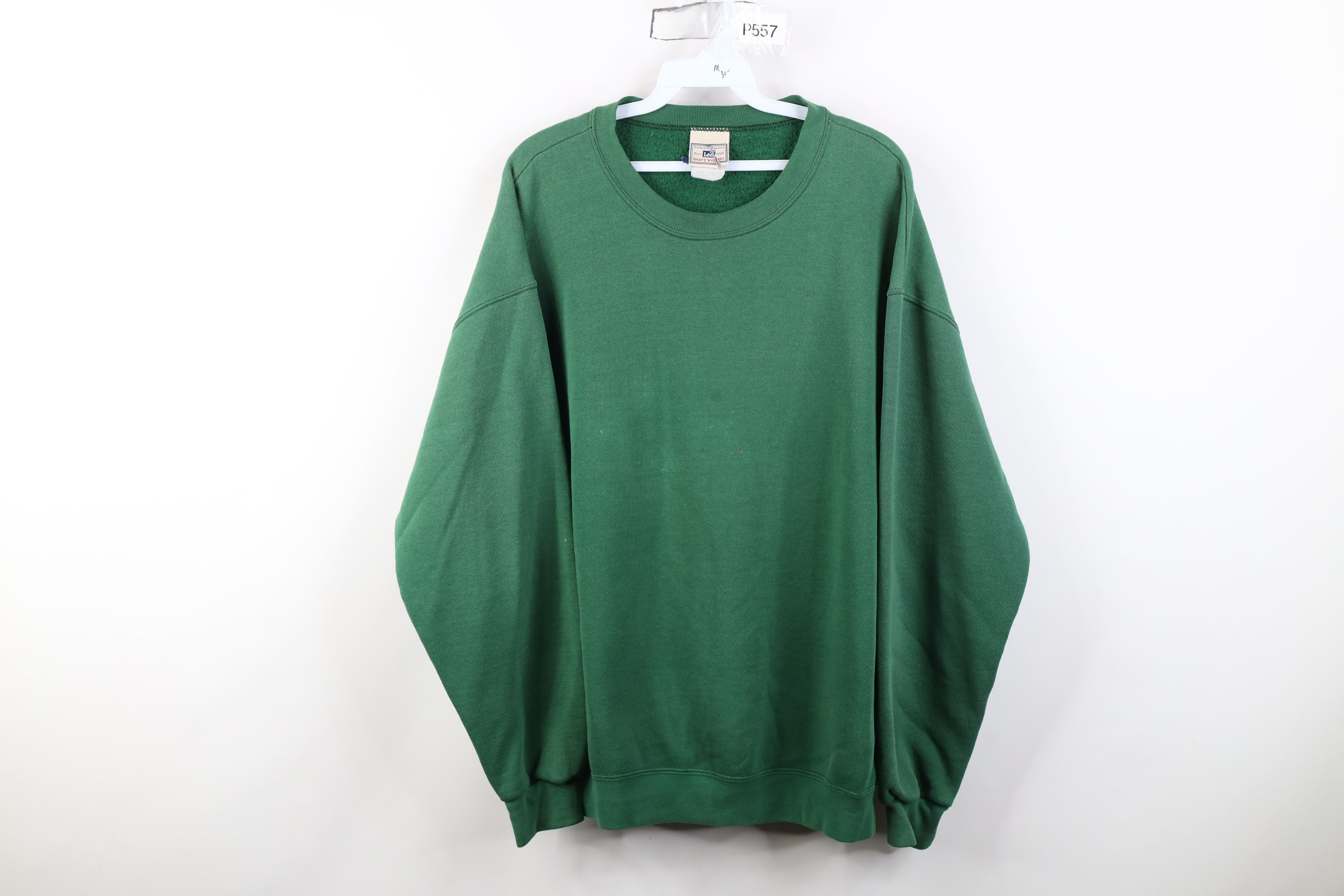 Vintage Vintage 90s Streetwear Blank Crewneck Sweatshirt Green Size US L / EU 52-54 / 3 - 1 Thumbnail