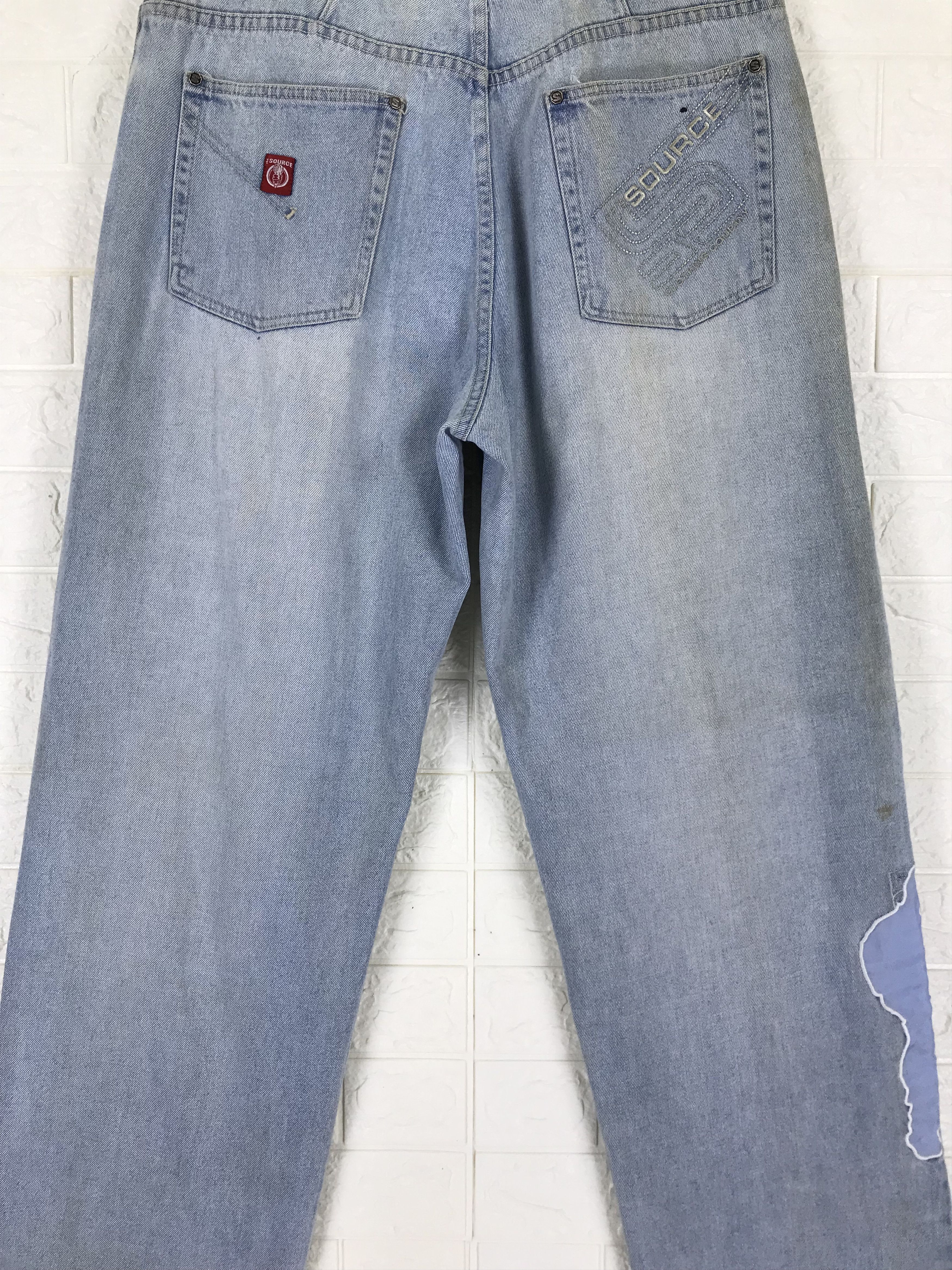Japanese Brand Vintage Source DNM Patched Wide Baggy Jeans Size US 34 / EU 50 - 7 Thumbnail