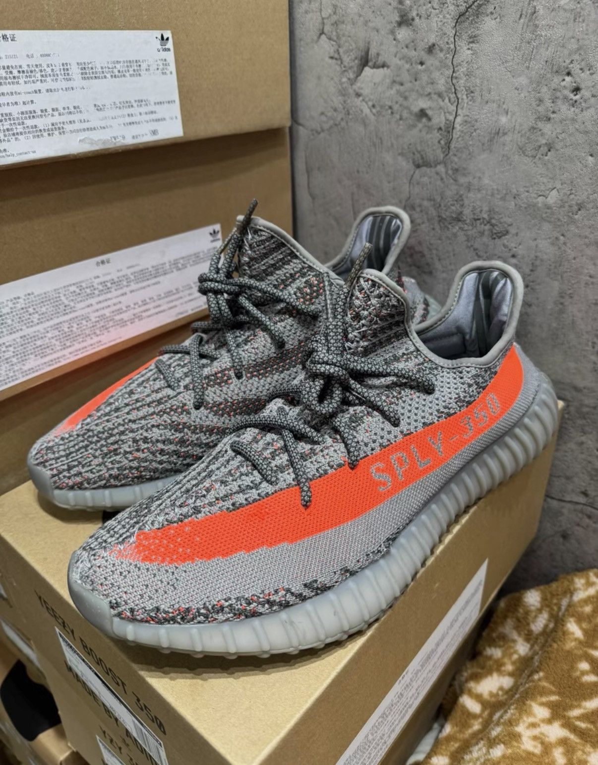 Adidas Adidas Yeezy 350 Grey Orange Reflective K37 Size US 13 / EU 46 - 2 Thumbnail