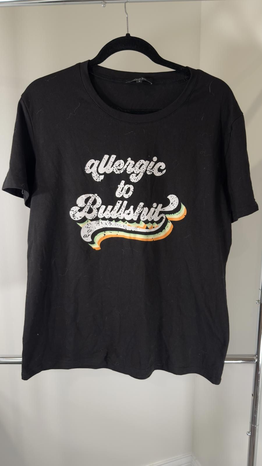 Designer Luck Last 'Allergic to Bullshit' Graphic Tee - Size L Size L / US 10 / IT 46 - 1 Thumbnail