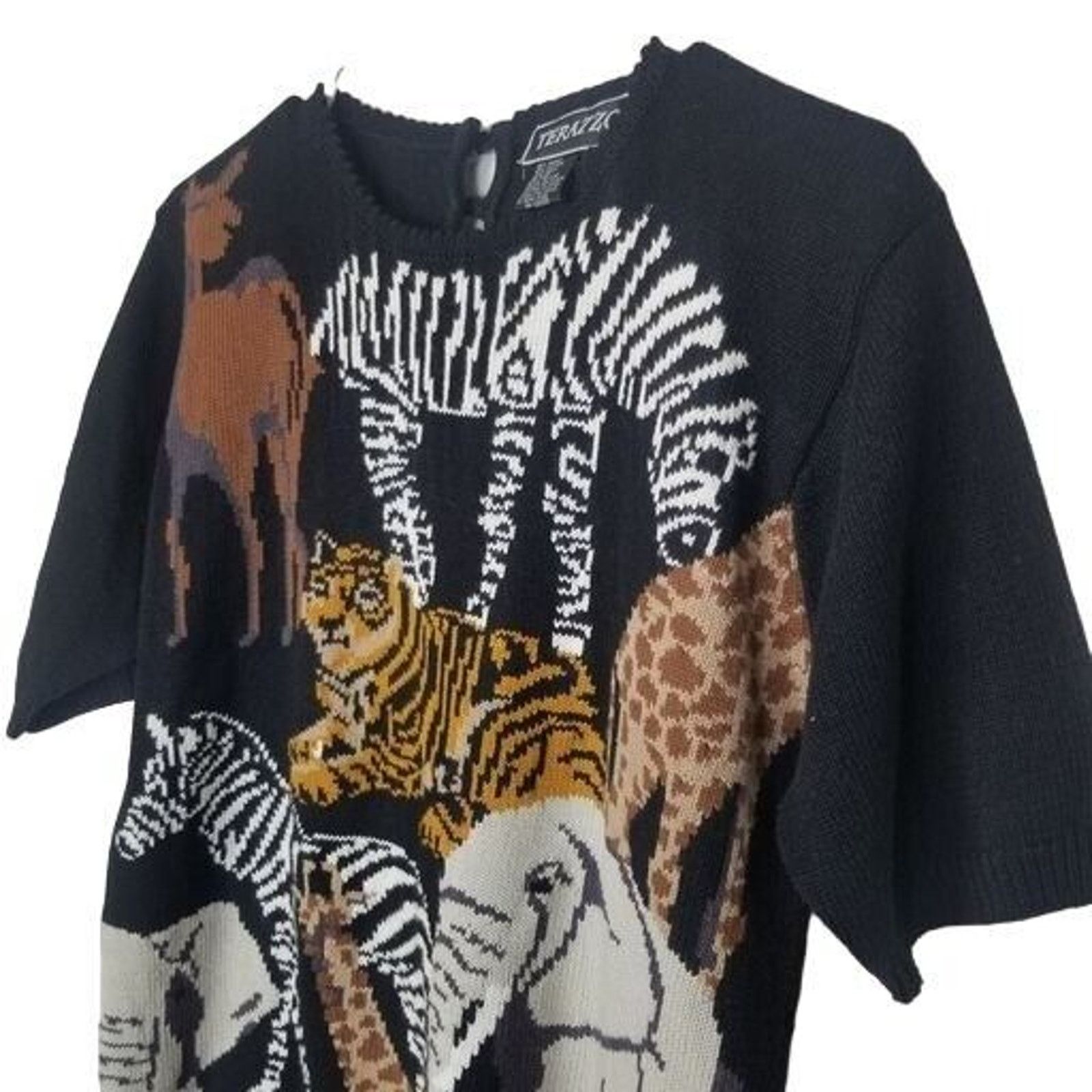 Vintage Vintage Terazzo Womens Knit Sweater Jungle Safari Animals M Size M / US 6-8 / IT 42-44 - 4 Thumbnail