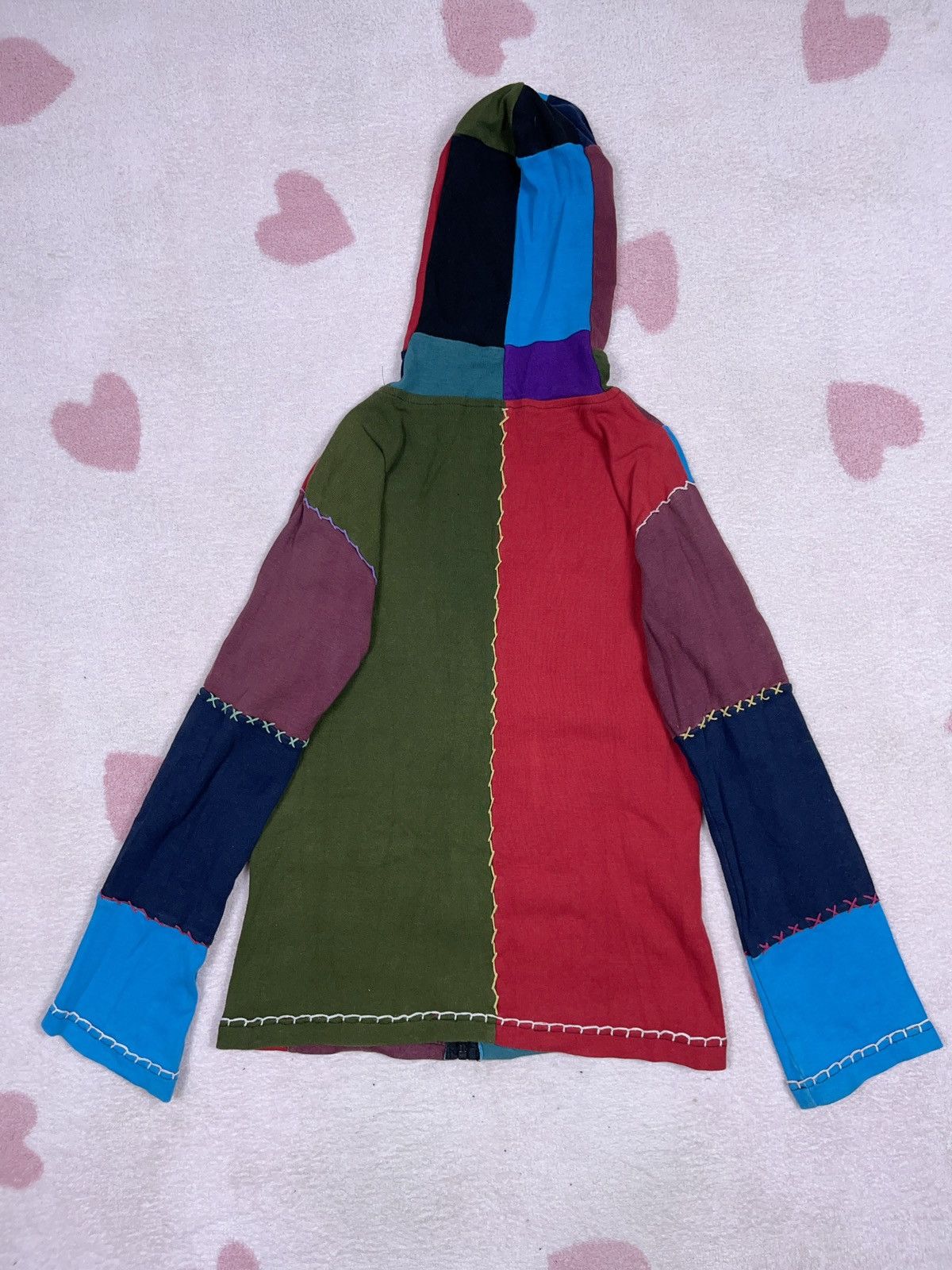 Handmade × Japanese Brand × Vintage ➕ handmade patchwork Nepal Navajo zip up hoodie Size L / US 10 / IT 46 - 2 Thumbnail