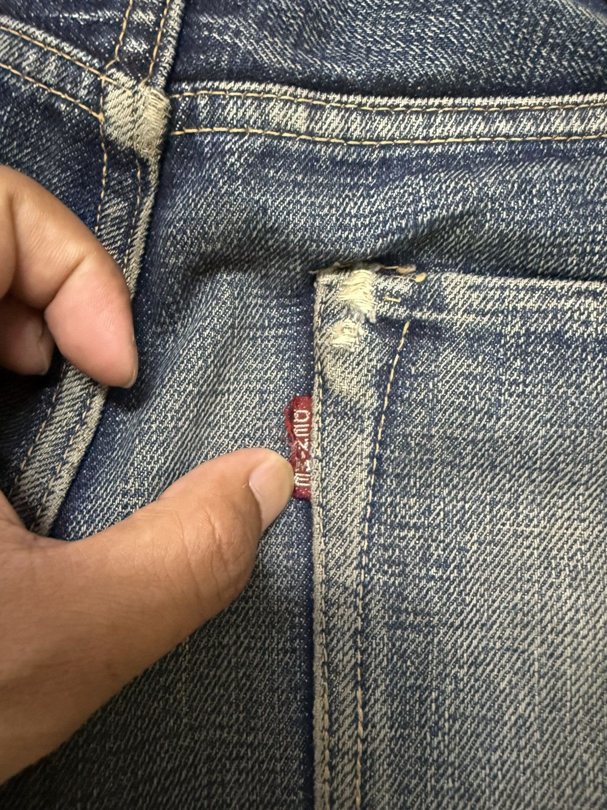 Denime DENIME Made In Japan Redline Selvedge Distressed Jeans Size US 27 - 19 Thumbnail