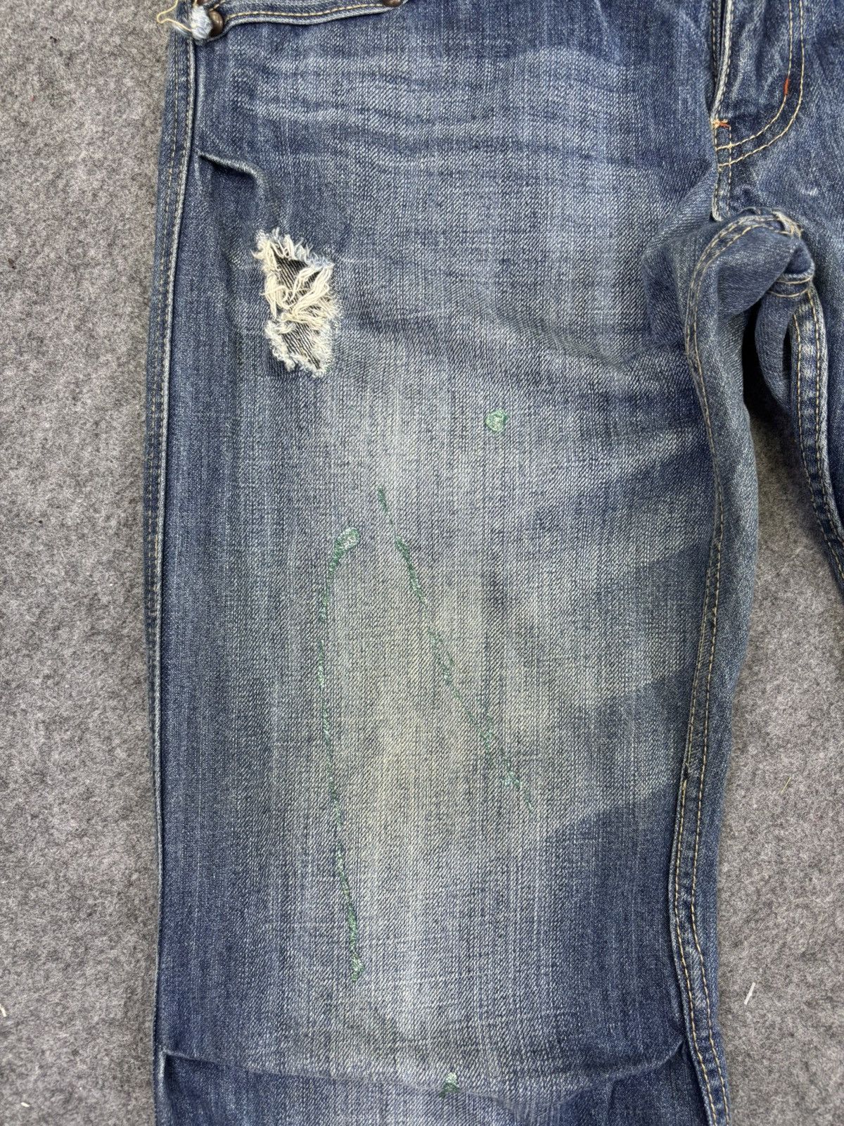 Japanese Brand 💥Flare💥Wild Life Painter Distressed Denim K37 Size US 32 / EU 48 - 6 Thumbnail