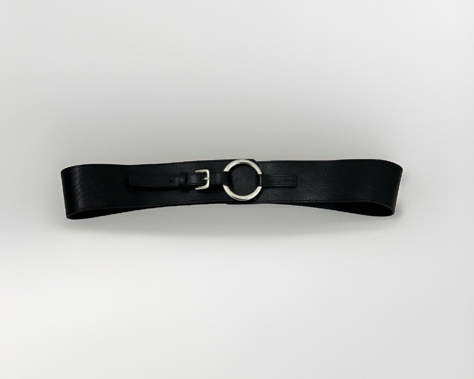 Vintage Kirsten Schjonning Denmark Womens Leather Wide Belt Rave y2k Size ONE SIZE - 1 Thumbnail