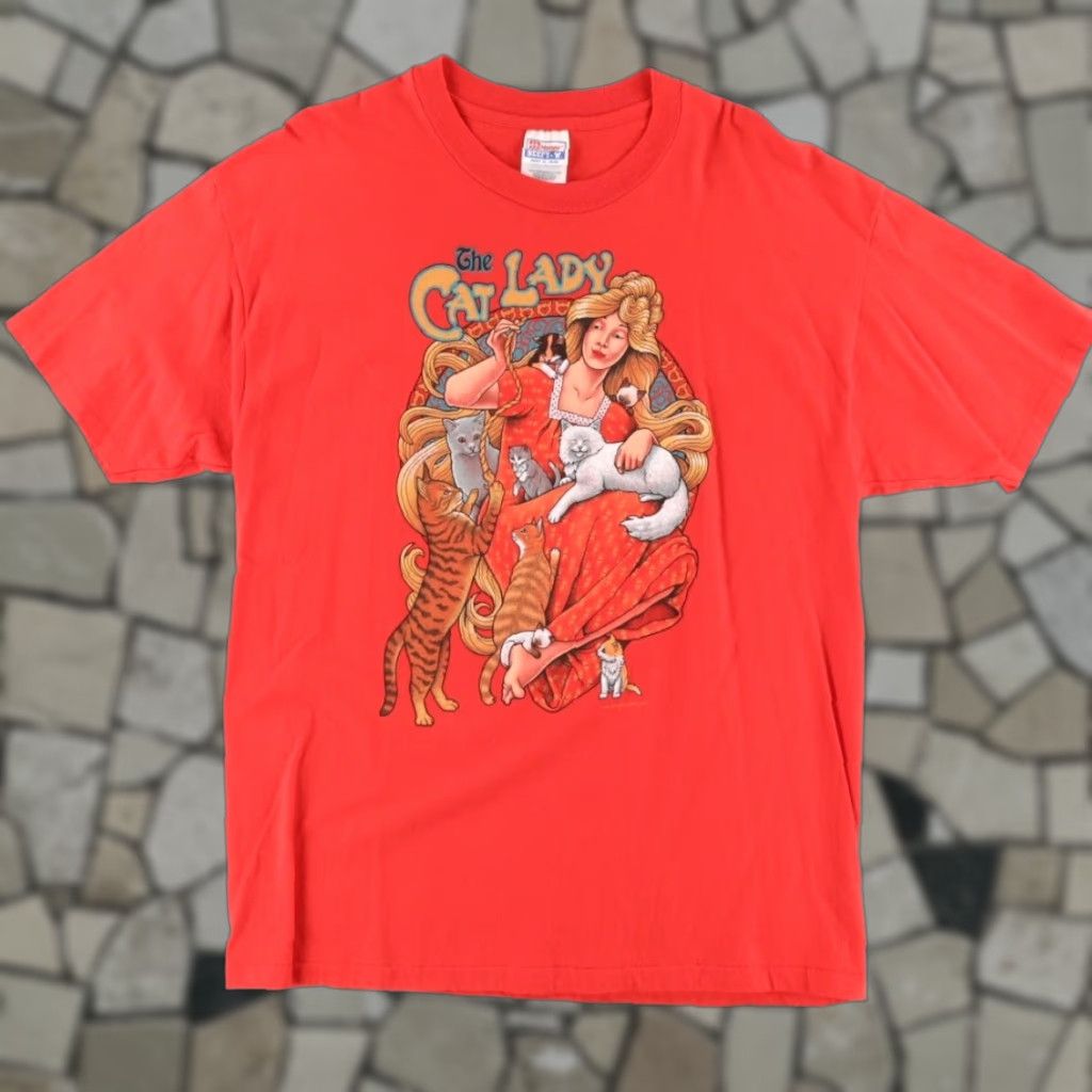 Hanes VTG Hanes The Cat Lady Solid T-Shirt Red Men's XL Shirt VTG Hanes The Cat Lady Solid T-Shirt Red Men's XL Shirt Size US XL / EU 56 / 4 - 1 Thumbnail