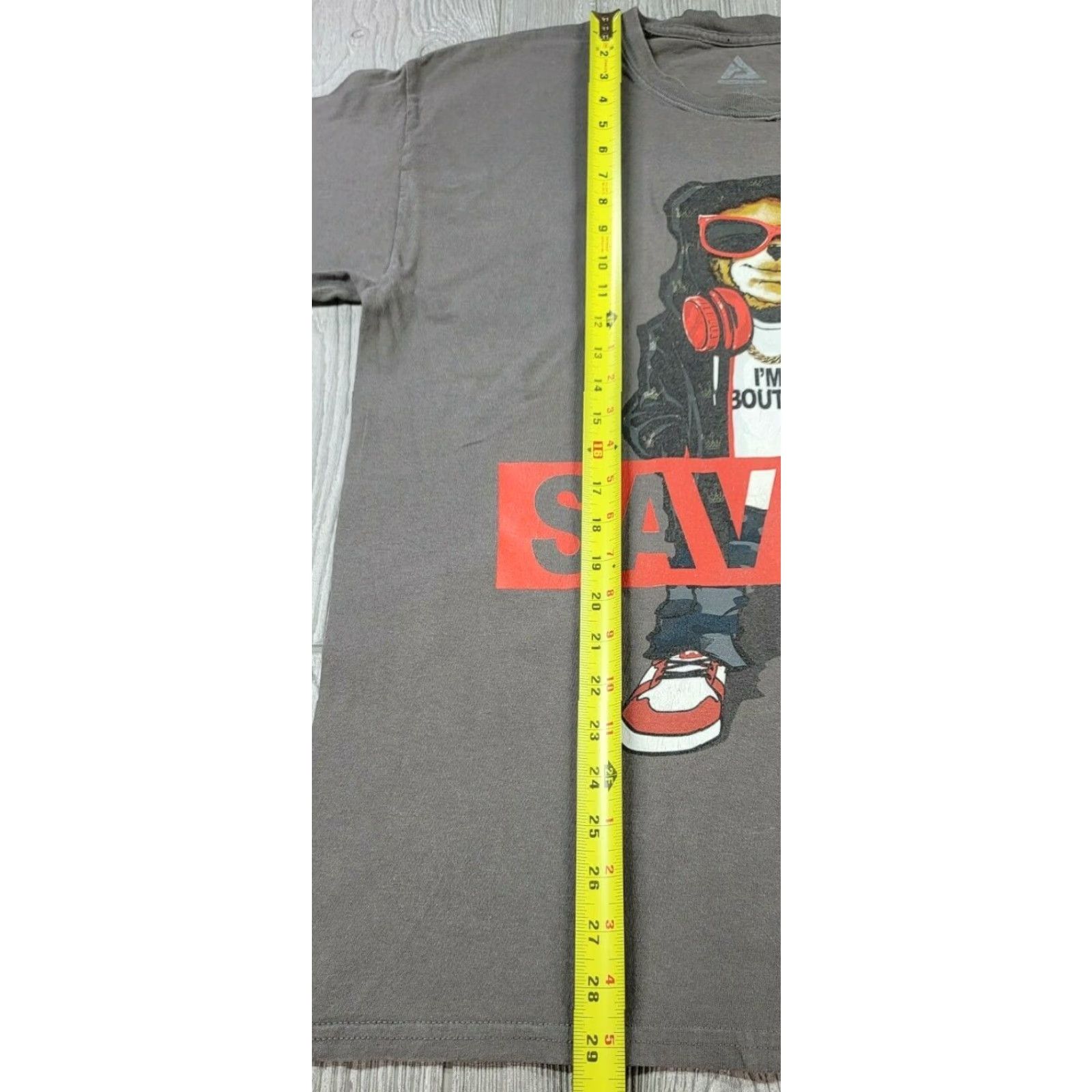 Vintage Hip Hop T-Shirt Mens Size Lg Teddy Bear Red Gray Savage Distressed Short Sleeve Size US L / EU 52-54 / 3 - 5 Thumbnail