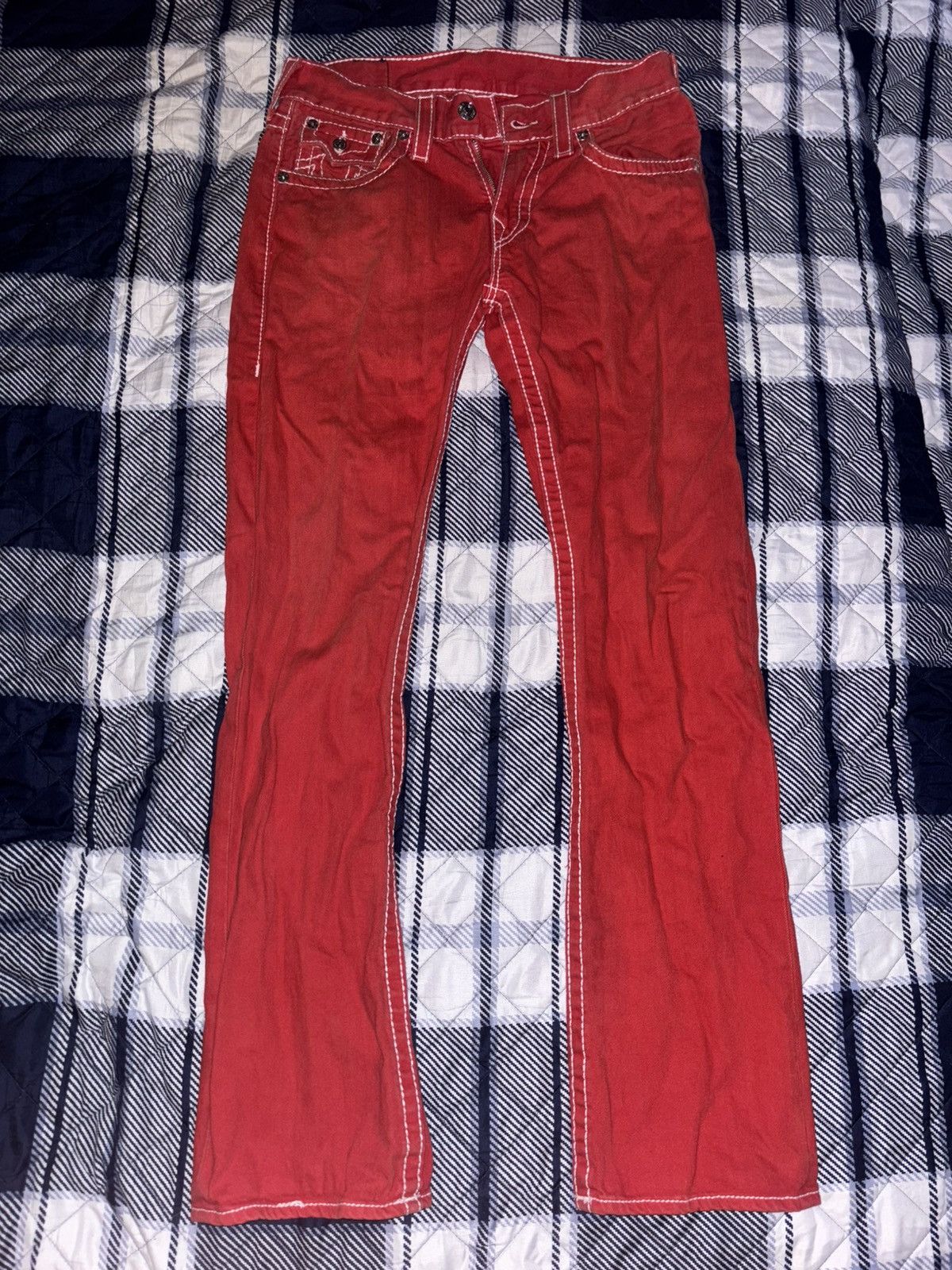 True Religion Red Super T Straight True Religion Jean Size US 31 - 1 Thumbnail