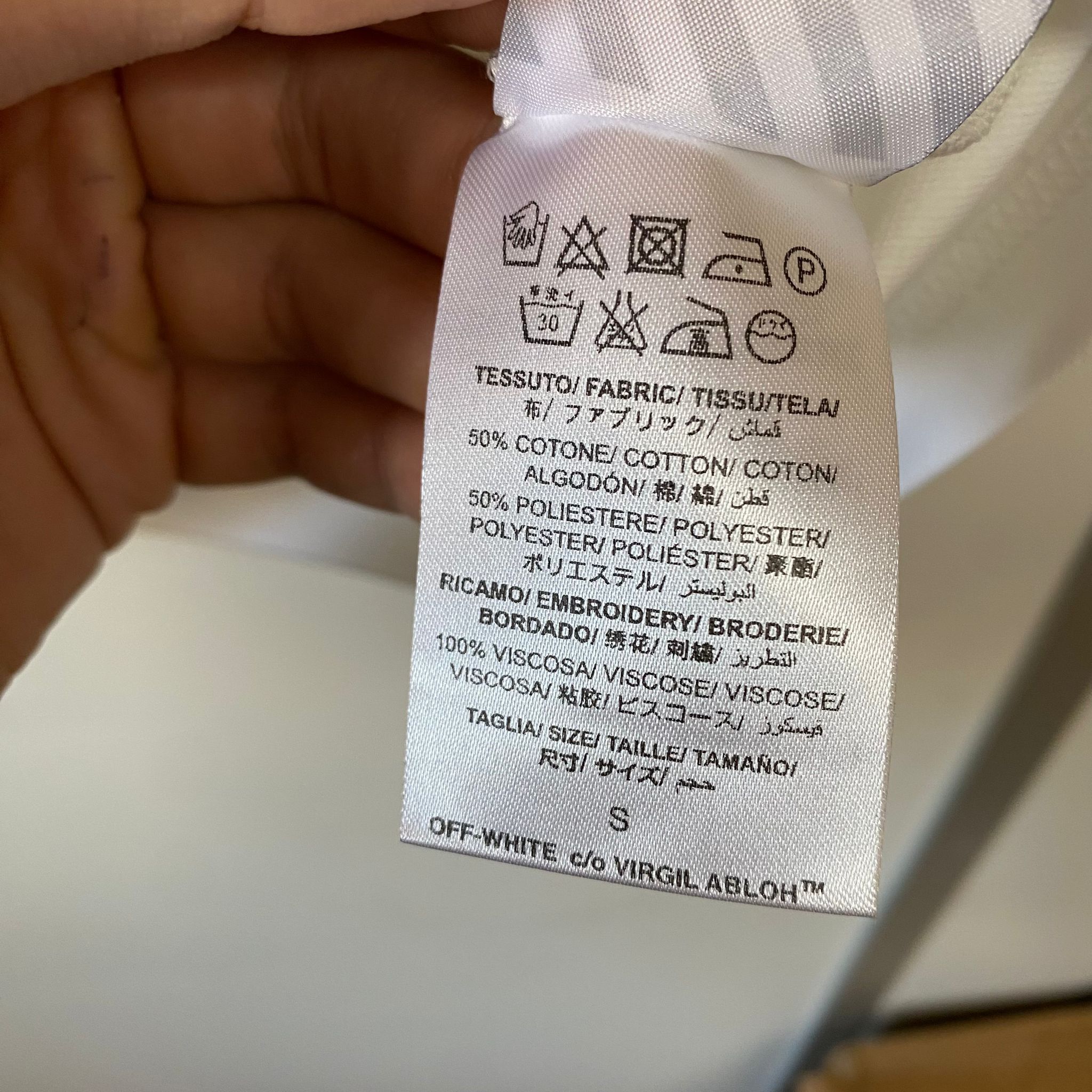 Off-White White Embroidered OFF Logo Diagonals T-Shirt Size S / US 4 / IT 40 - 4 Thumbnail