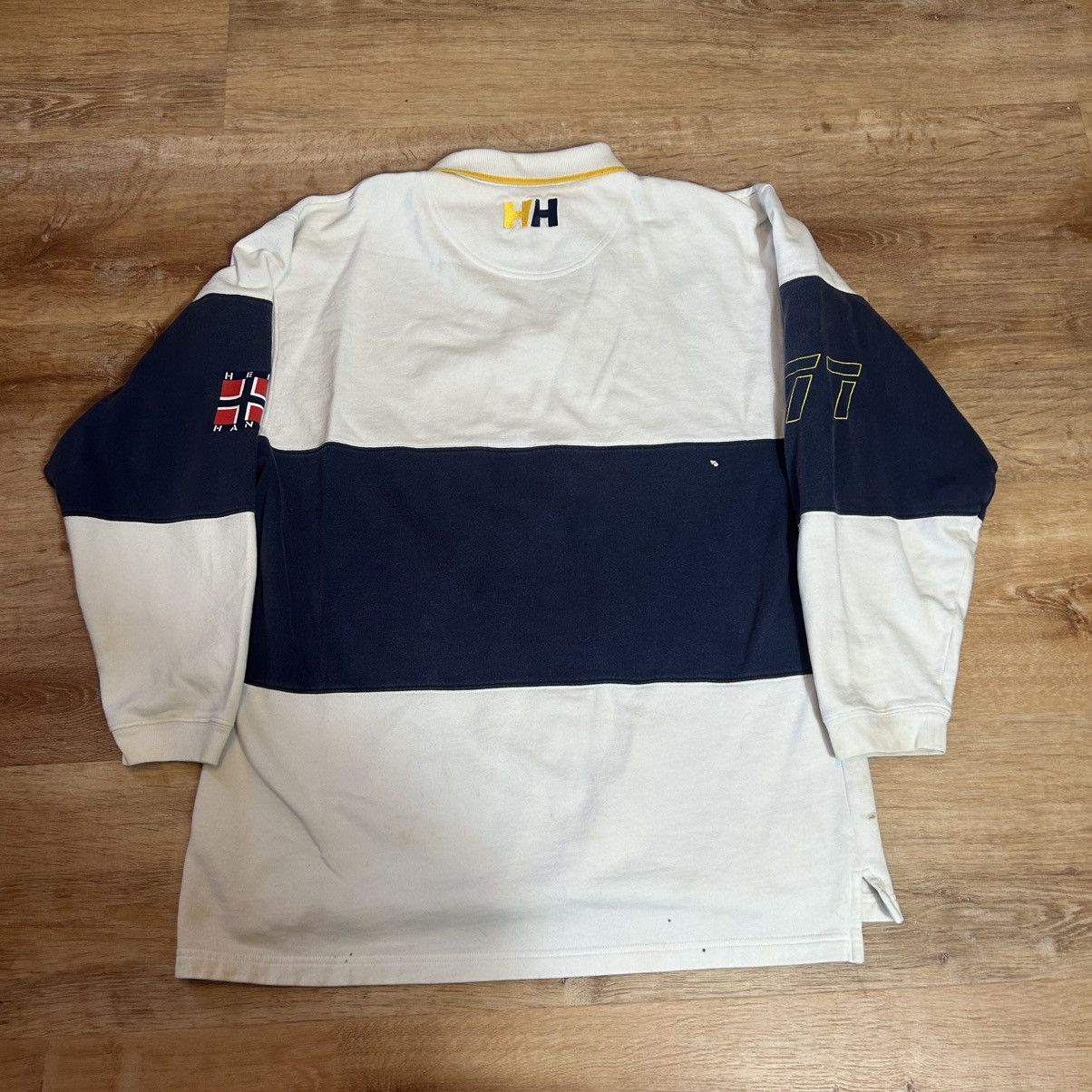 Helly Hansen Vintage 1990s Helly Hansen Quarter Zip Rugby Sweater Size US M / EU 48-50 / 2 - 2 Thumbnail