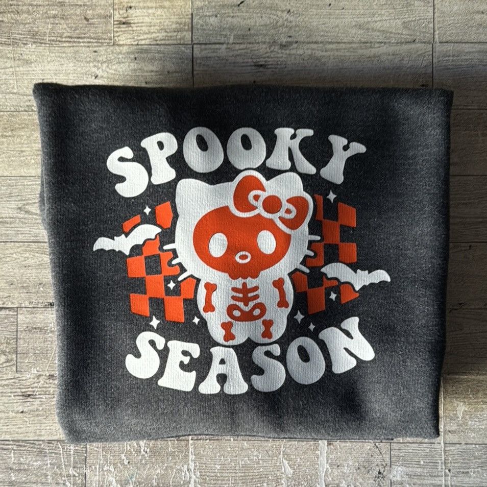 Other Spooky Skeleton Kitty, Reworked Retro Hooded Sweatshirt Size M / US 6-8 / IT 42-44 - 12 Thumbnail