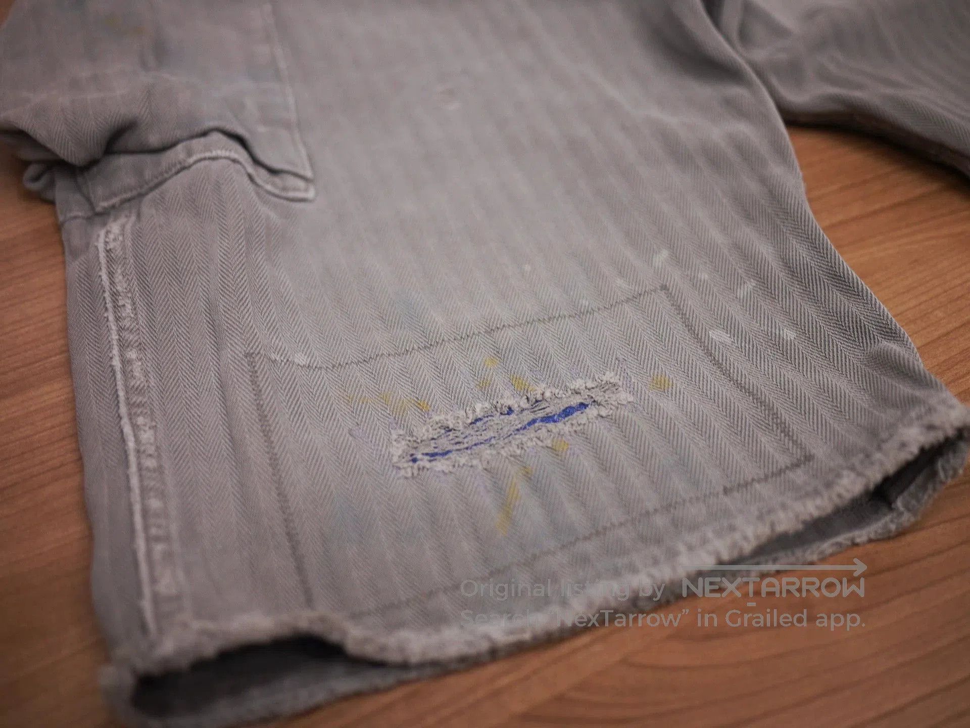 Visvim Gray Cargo Shorts with Distressed Details Size 32. Size US 32 / EU 48 - 3 Thumbnail
