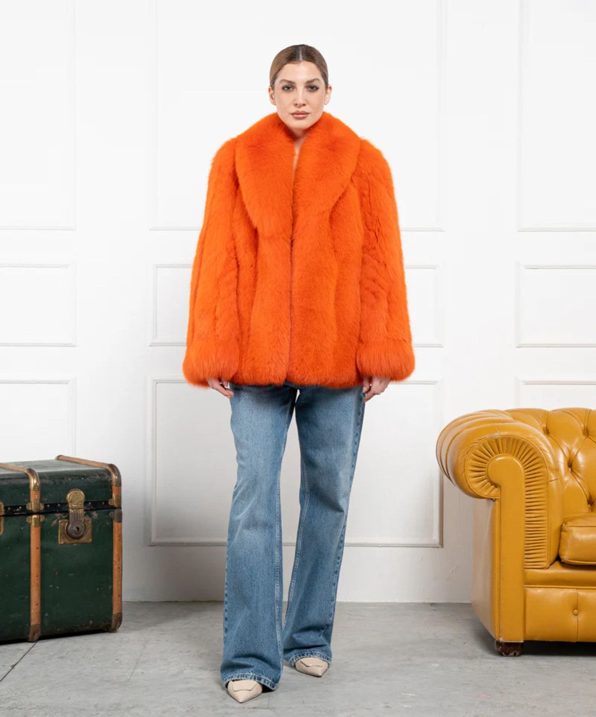 Other Women’s ‘Orange’ Fox Fur Coat Size L / US 10 / IT 46 - 2 Thumbnail