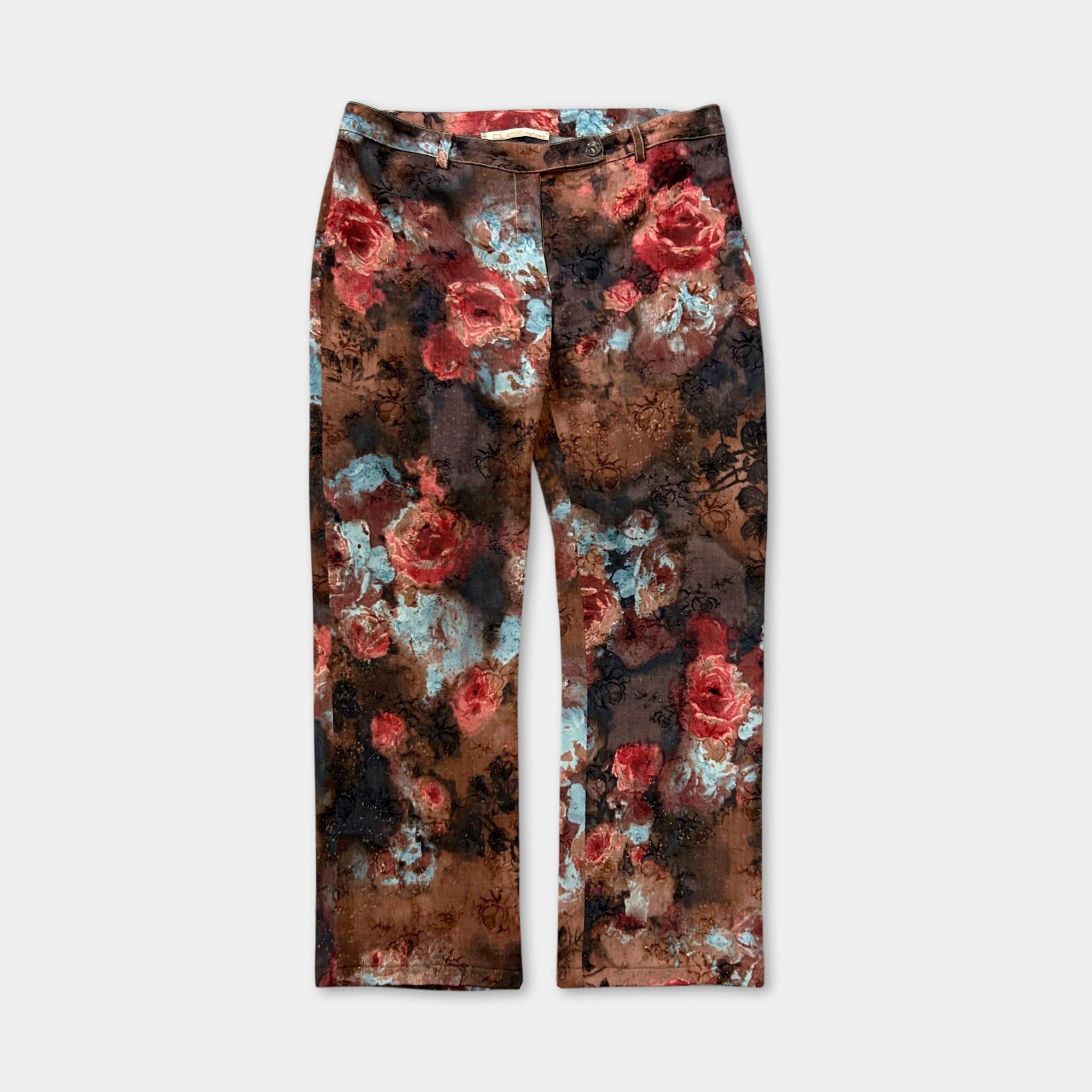 Roberto Cavalli Roberto Cavalli Class Floral Wide Leg Pants Size US 31 - 1 Thumbnail
