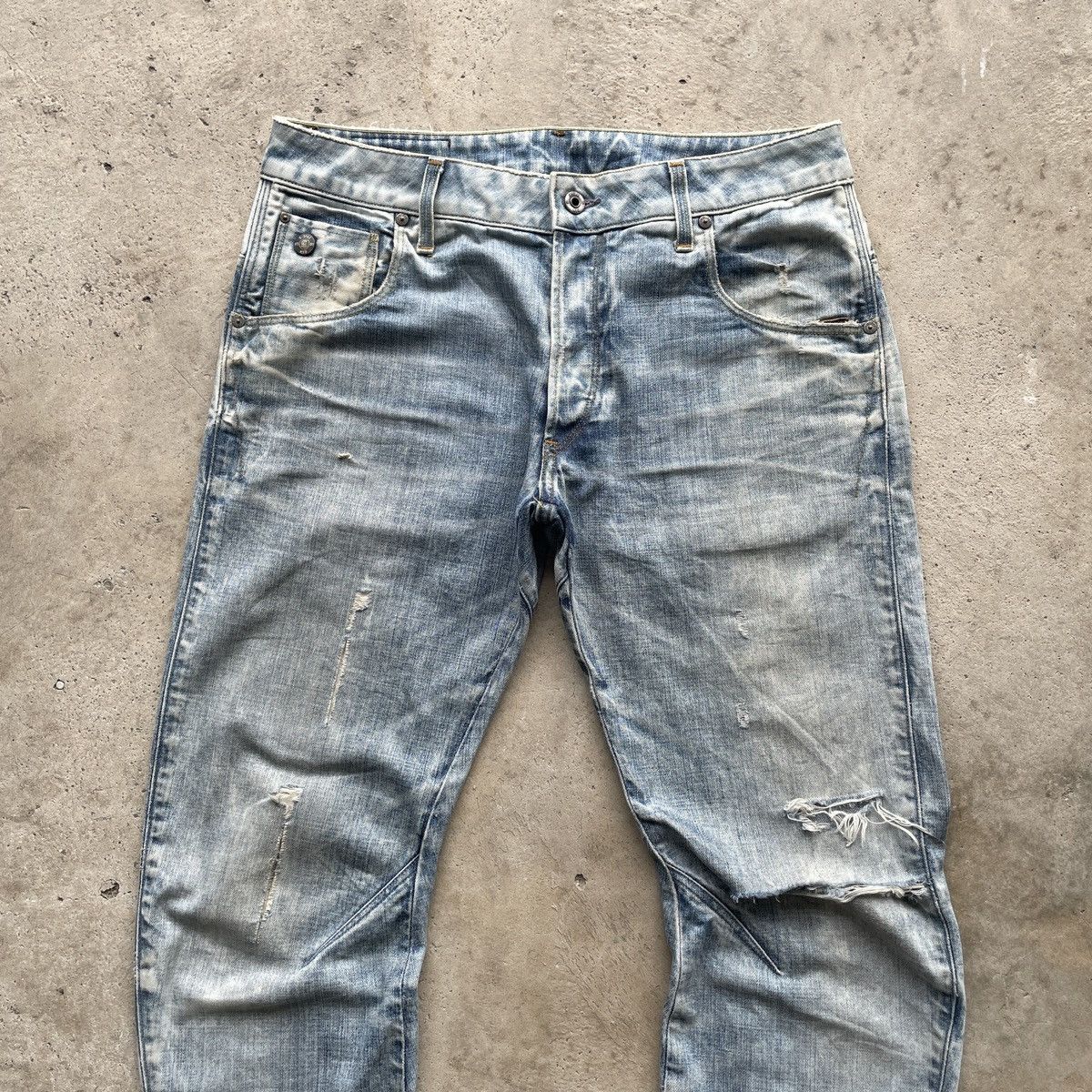 G-Star Vtg G Star Raw Distressed LightWash Faded Jeans Pants W34 Size US 34 / EU 50 - 4 Thumbnail