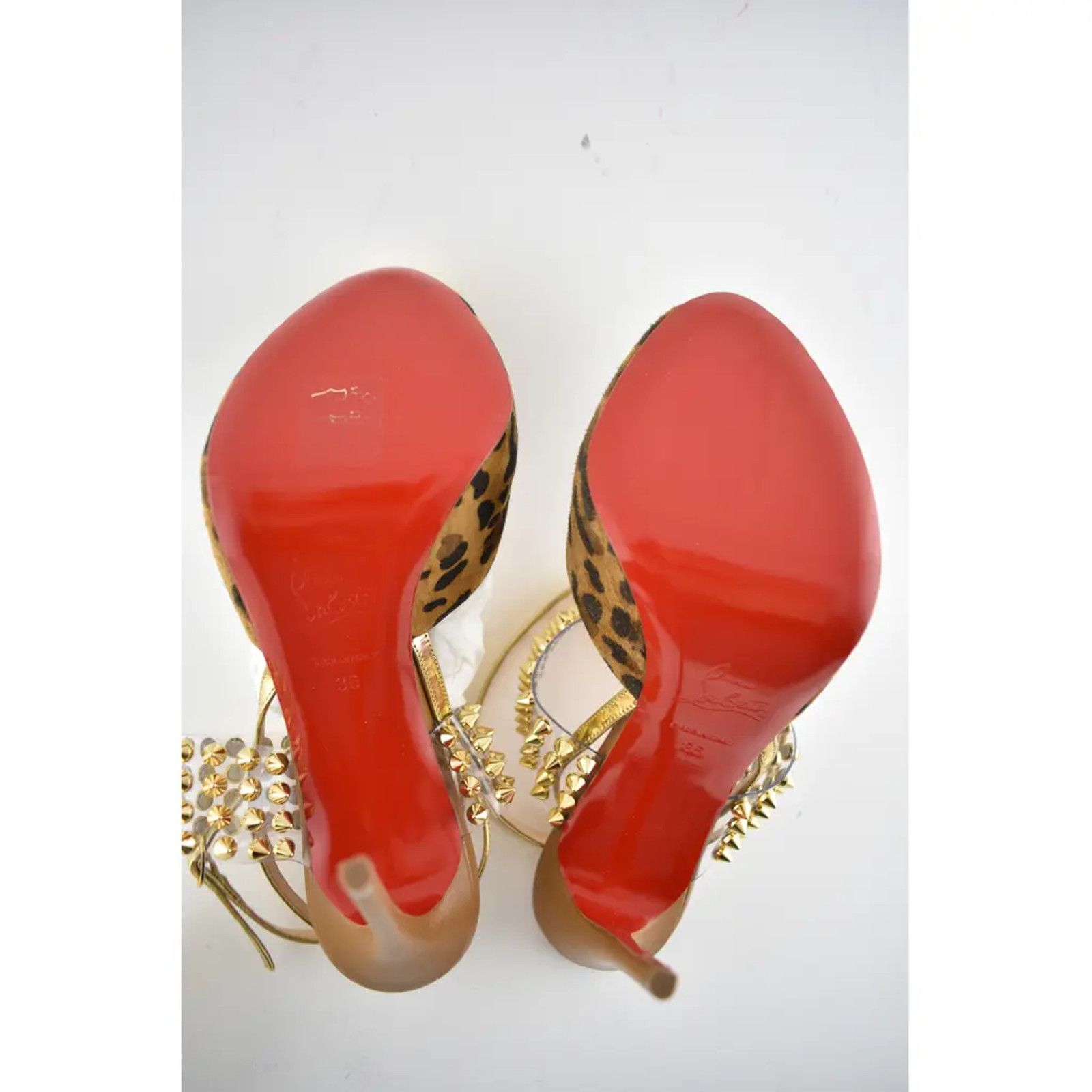 Christian Louboutin Levitagirl 120 Leopard PVC Spike Ankle Strap Heel Pump 36 Size US 6 / IT 36 - 12 Thumbnail