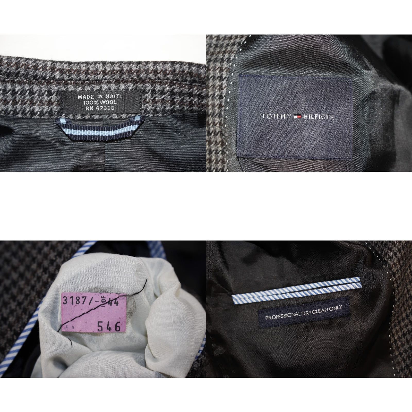 Tommy Hilfiger Tommy Hilfiger Blazer Men’s 44 Wool Houndstooth Elbow Patches Gray Jacket Size 44R - 8 Thumbnail