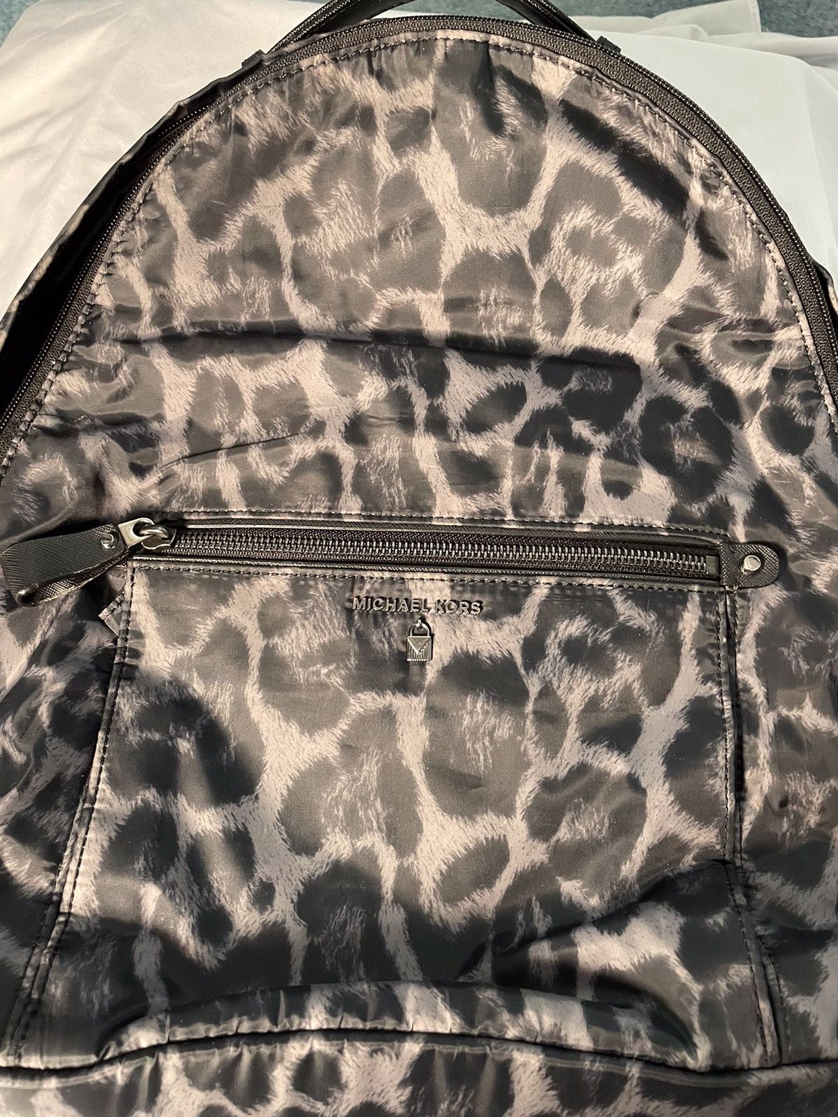 Michael Kors Michael Kors - Black Animal Print Backpack Size ONE SIZE - 2 Thumbnail