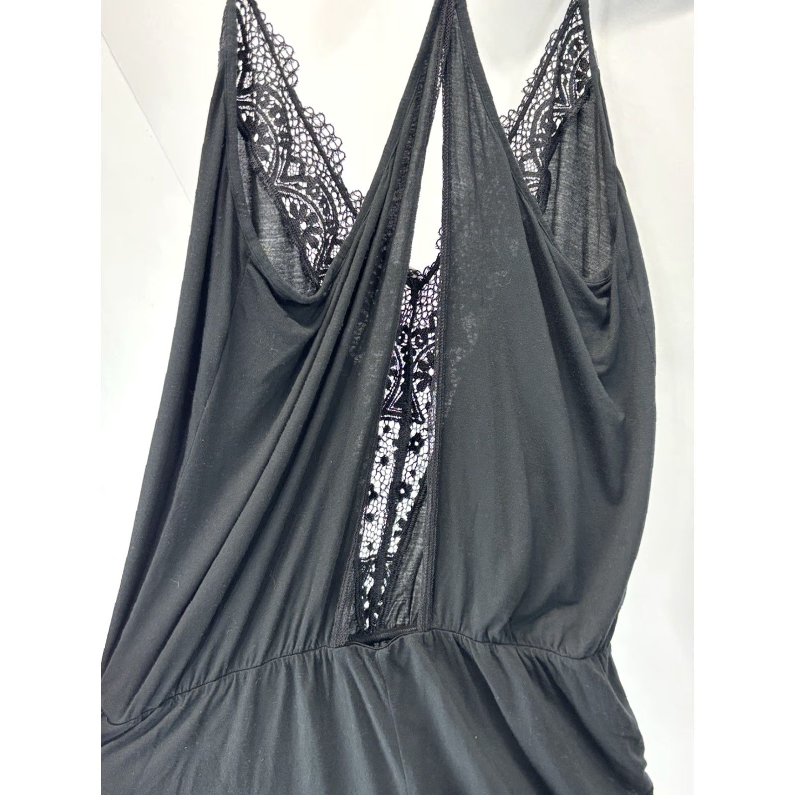 Victoria's Secret VICTORIA’S SECRET Teddy Short Romper One Piece Women’s M Black Lace Trim Strappy Sleeveless Pull On Size 32" / US 10 / IT 46 - 5 Thumbnail