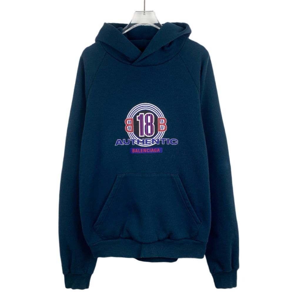 Balenciaga Balenciaga Authentic Logo Blue Hoodie M Cotton Polyester Ble Size M / US 6-8 / IT 42-44 - 1 Thumbnail