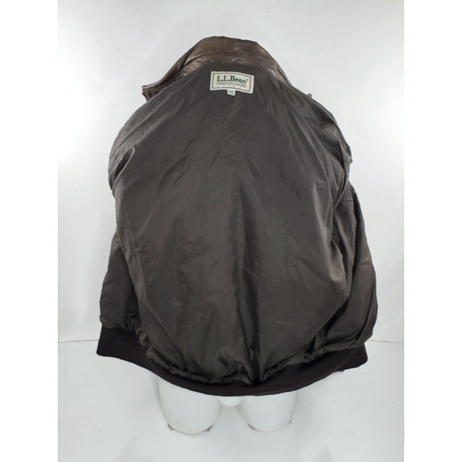 Vintage LL BEAN Leather Mens 44 Long Bomber Pilot Jacket Royal Brown Zippered Jacket Mens Size US S / EU 44-46 / 1 - 5 Thumbnail