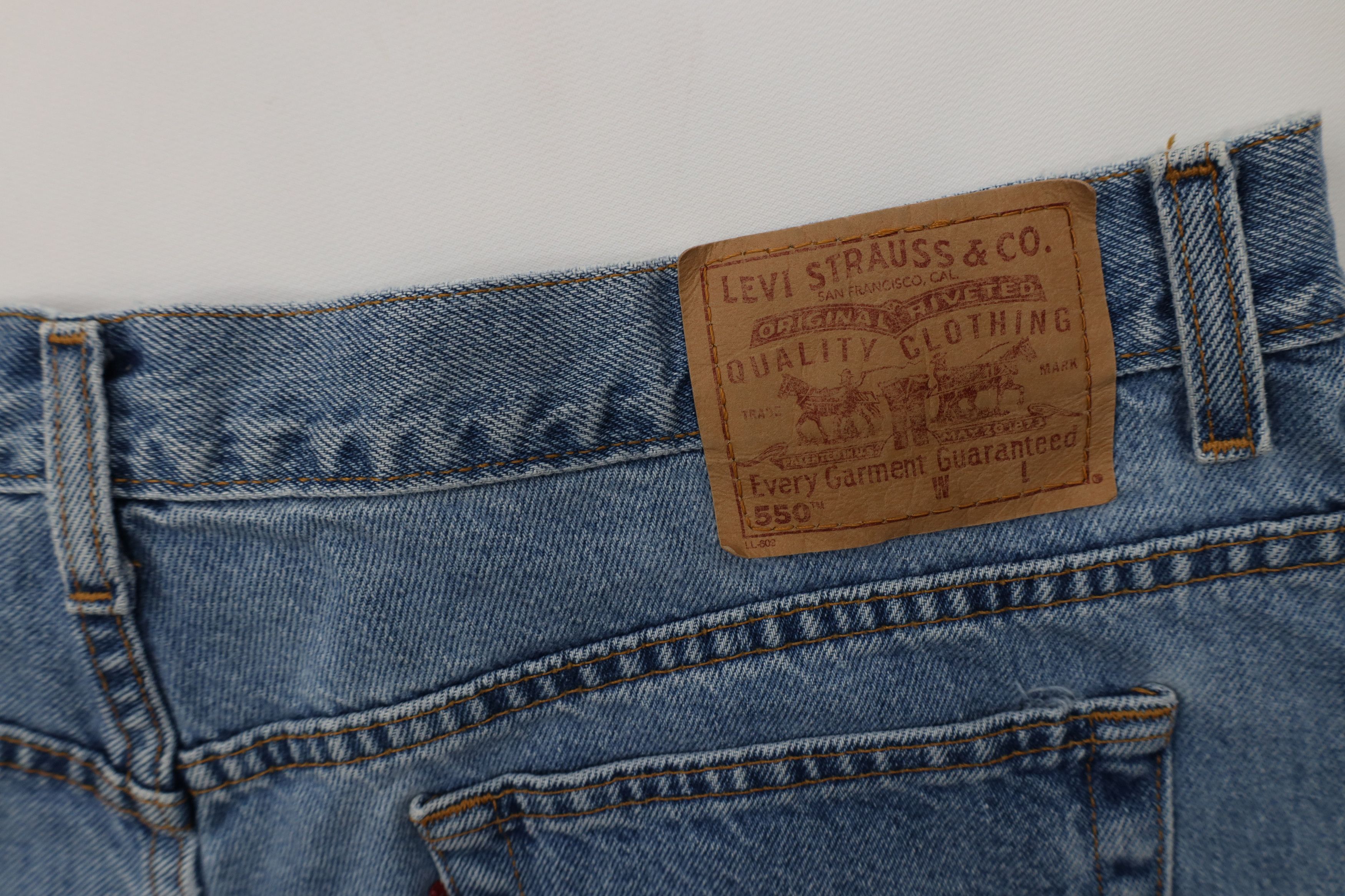 Levi's Vintage Y2K 2001 Levis 550 Fit Denim Jean Shorts Jorts USA Size 22" - 13 Thumbnail