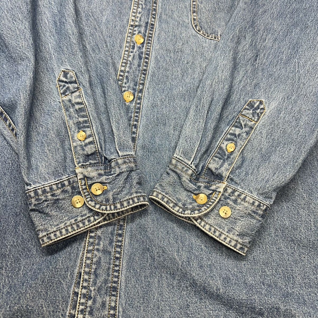 Lee × Vintage VTG Lee Denim Shirt Blue Button Down Embroidered Divco Size US XXL / EU 58 / 5 - 11 Thumbnail