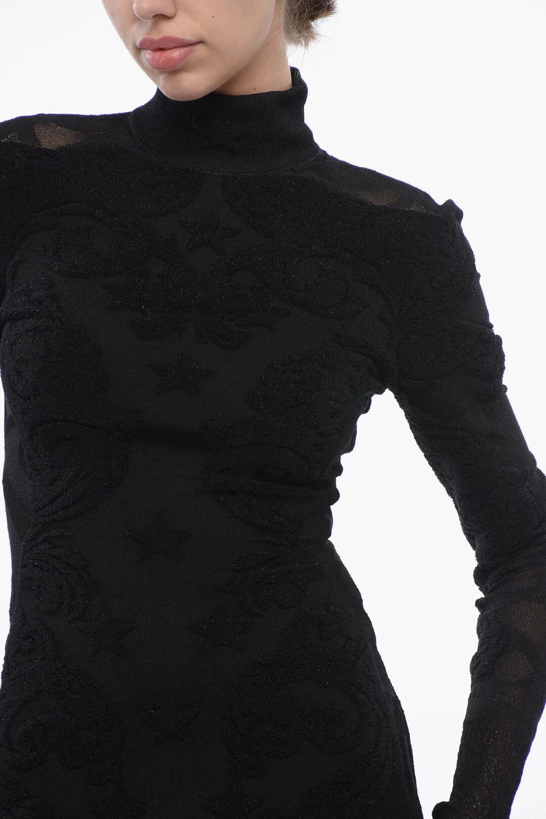 Balmain og1mm0326 Maxi Velour Dress in Black Size S / US 4 / IT 40 - 3 Thumbnail