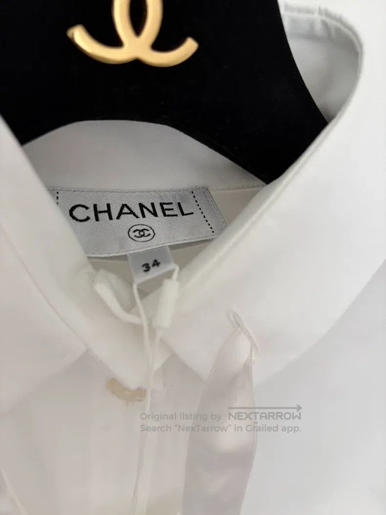 Chanel Chanel White shirt with tie and bow Size XXS / US 00 / IT 34 - 3 Thumbnail